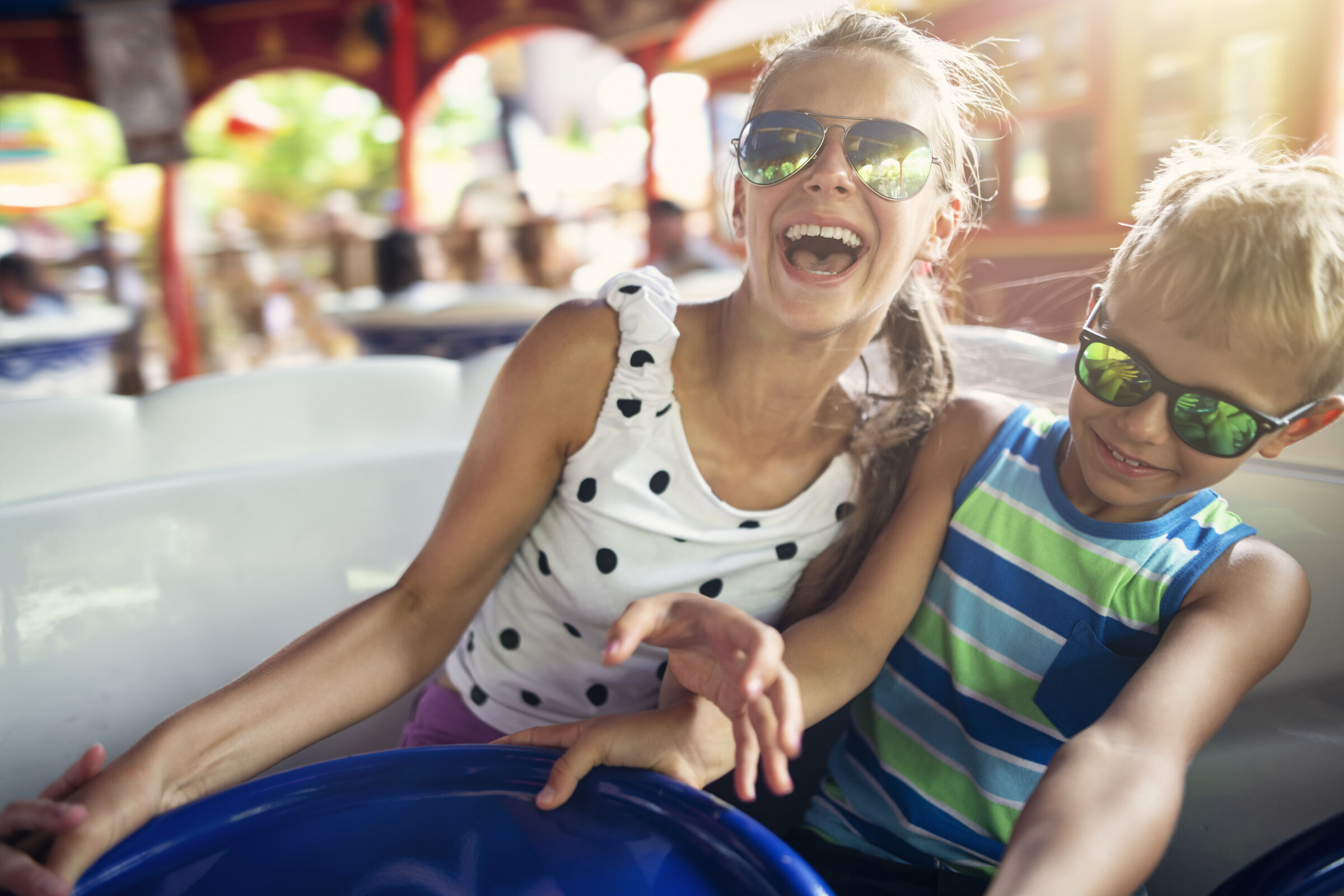 Kids on spinning ride