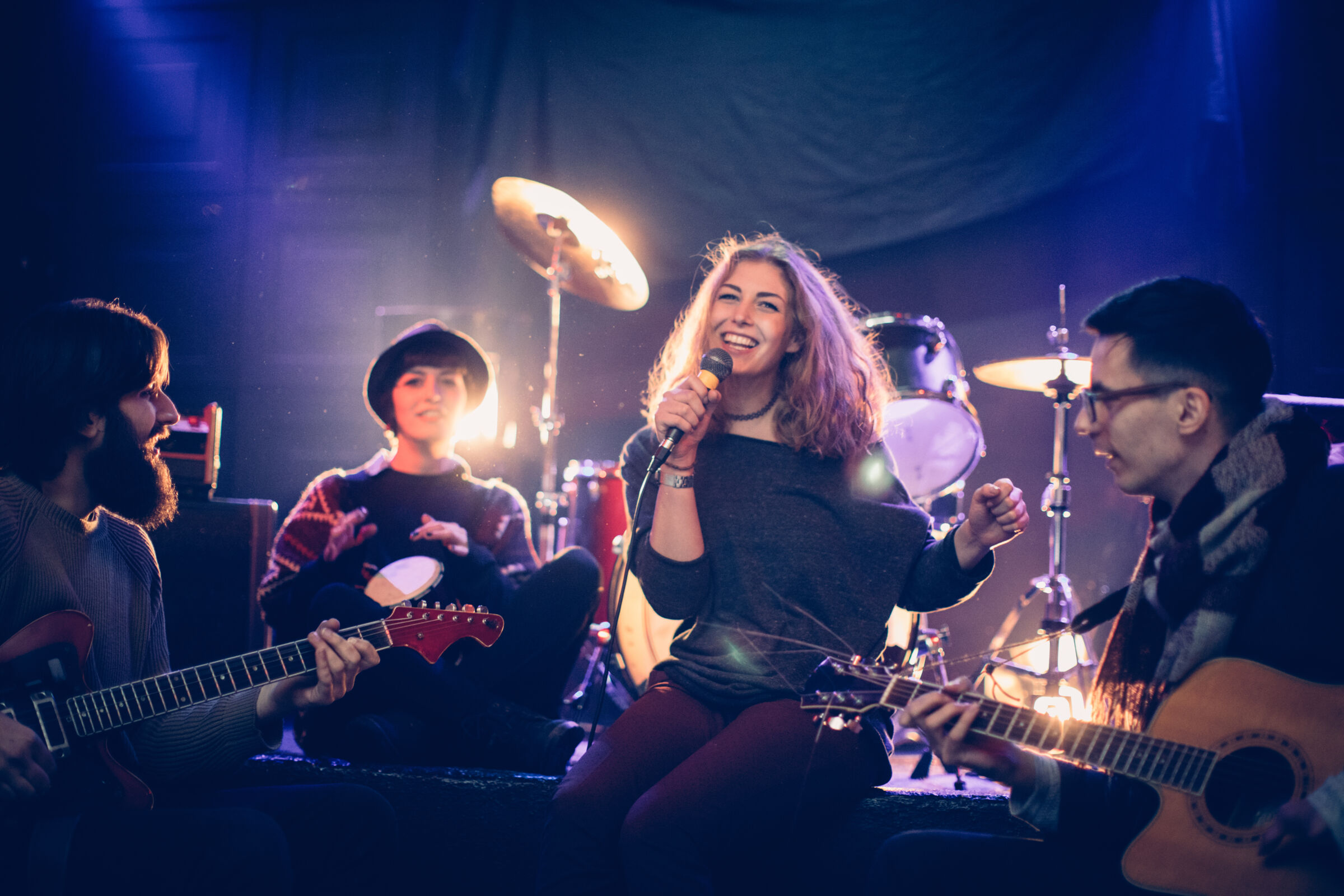 Band performing on stage