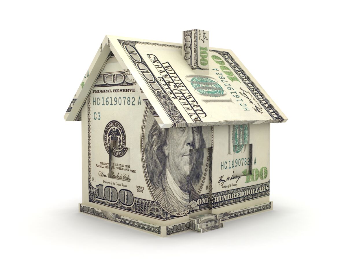Money in the shape of a house