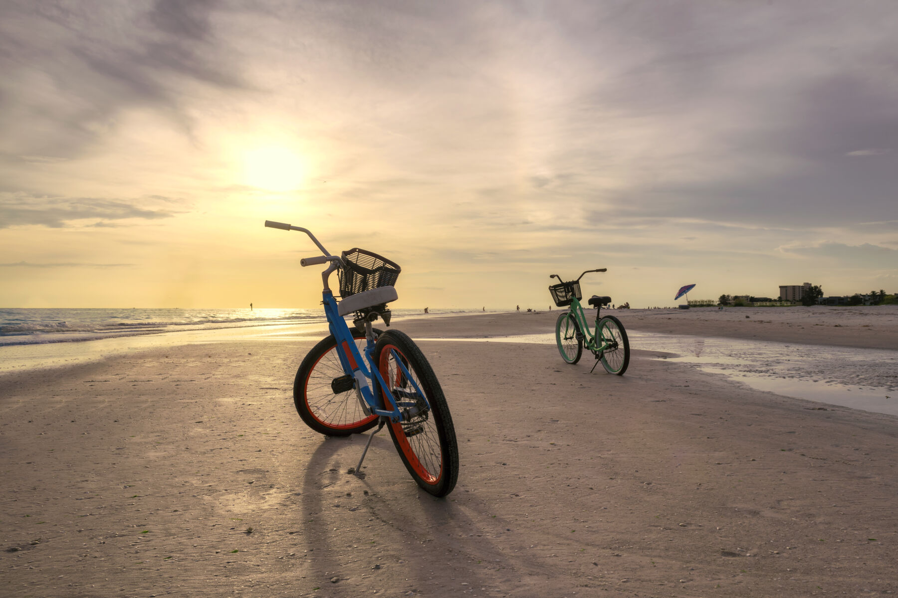 Bikes on a beach