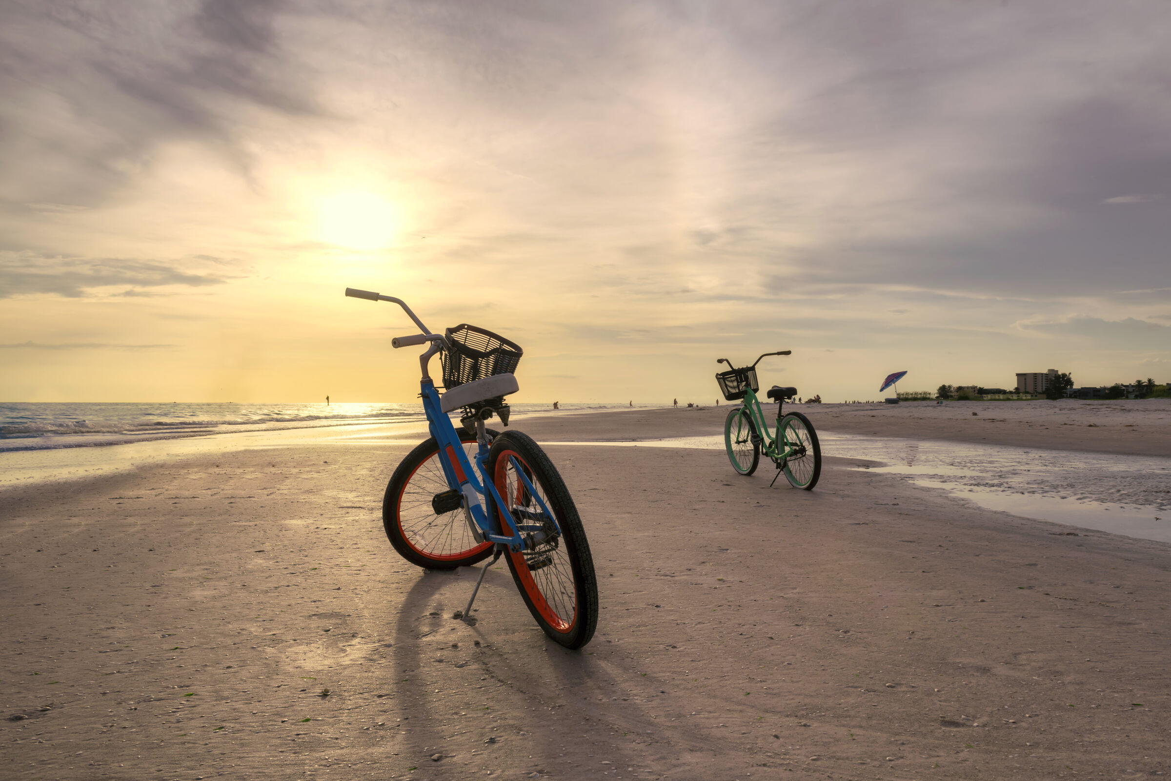 Bikes on a beach