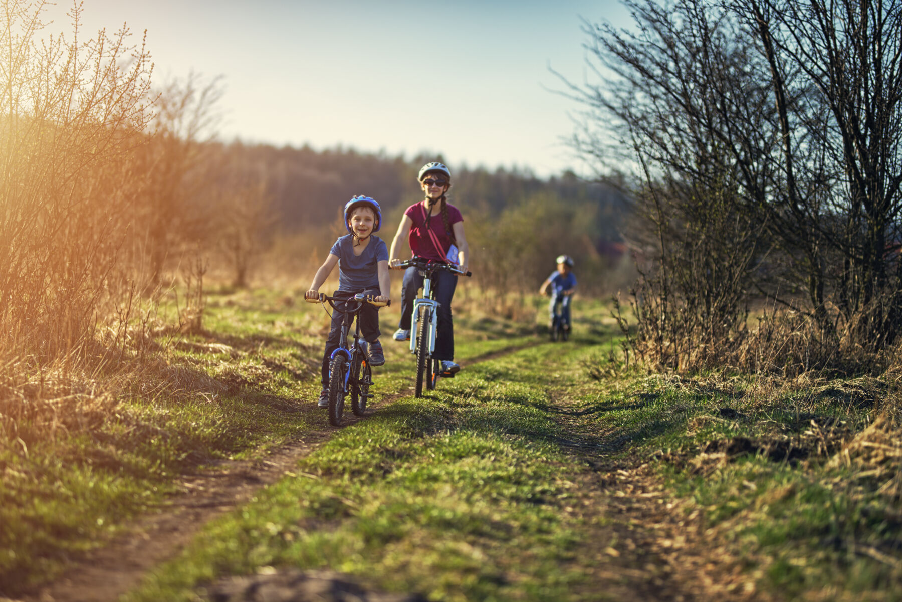 Biking along a wilderness trail