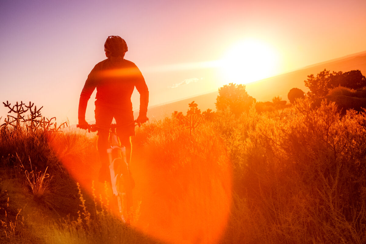 Biking at sunset