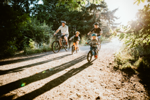 Family bicycling