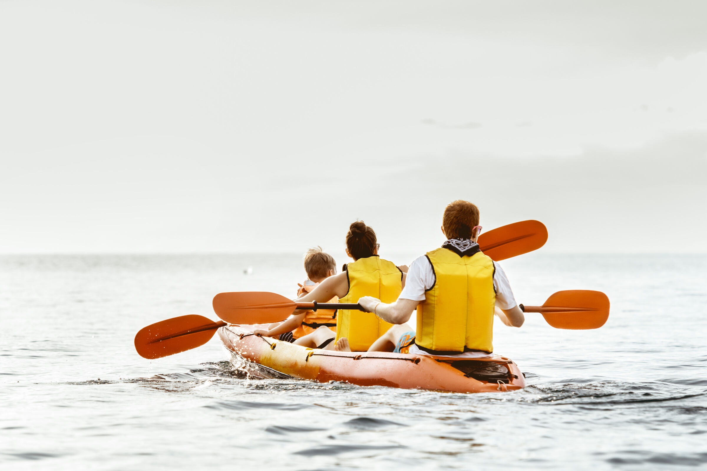Family kayaking