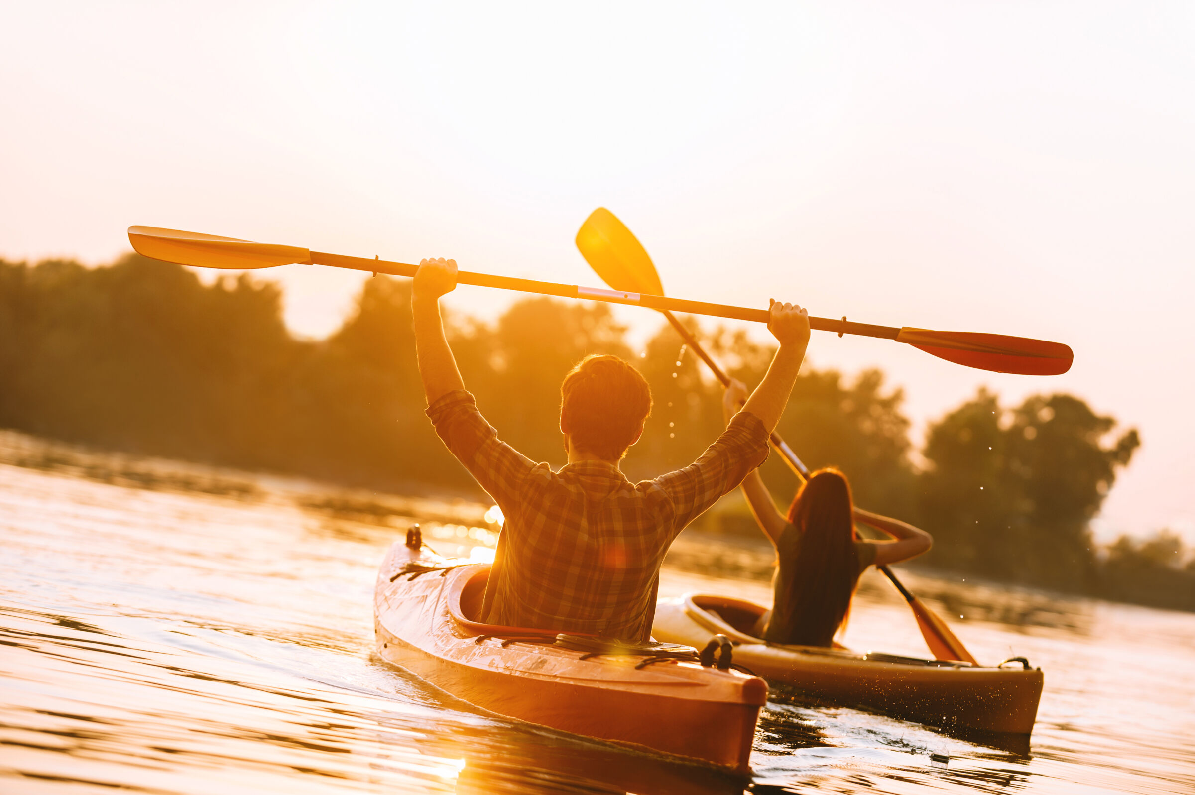 Couple kayaking