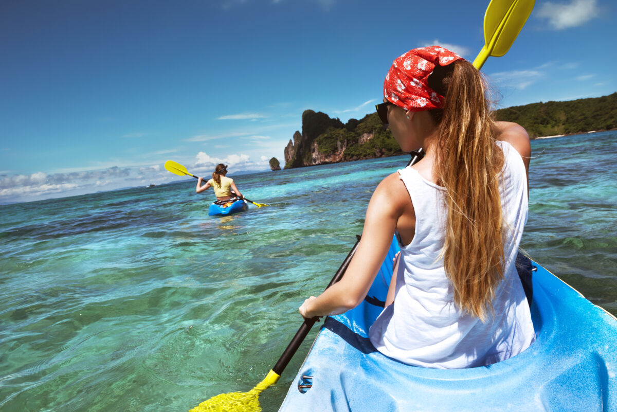 Women kayaking