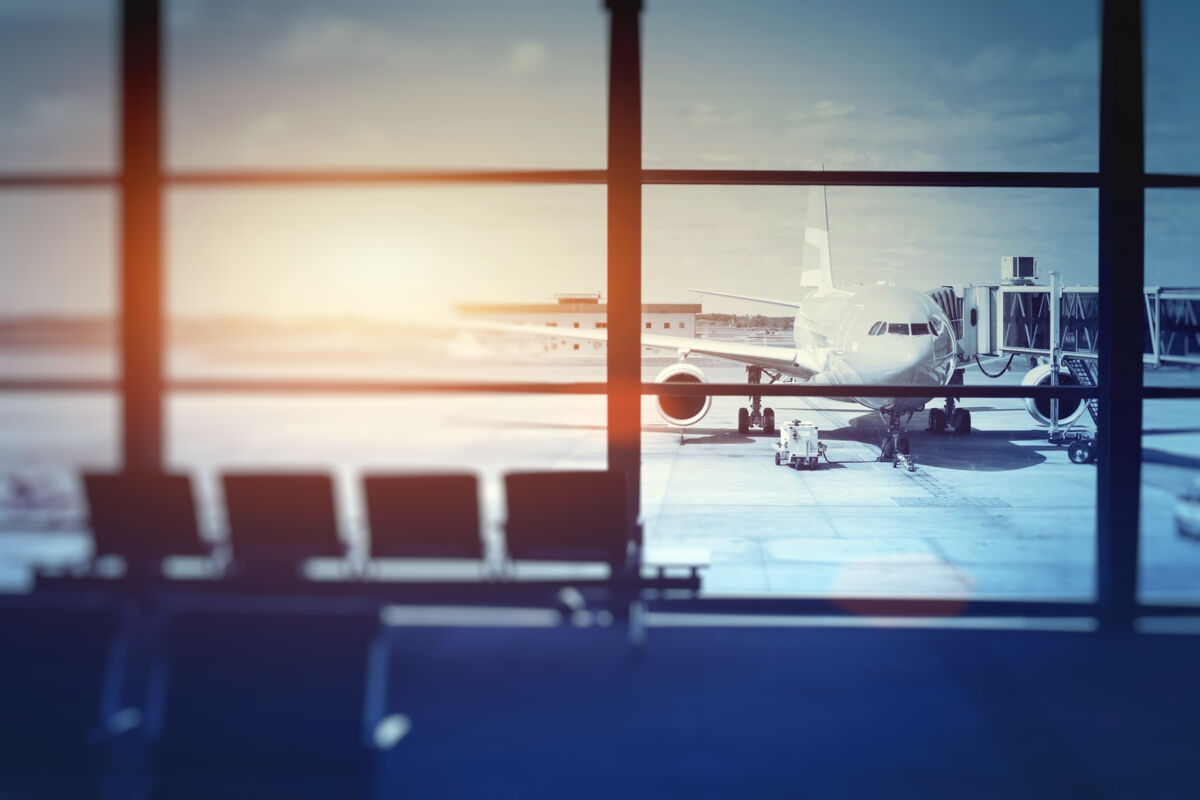 Airport view of plane