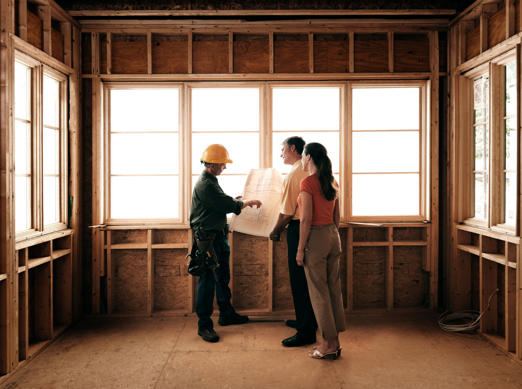 Construction work consultation with a couple