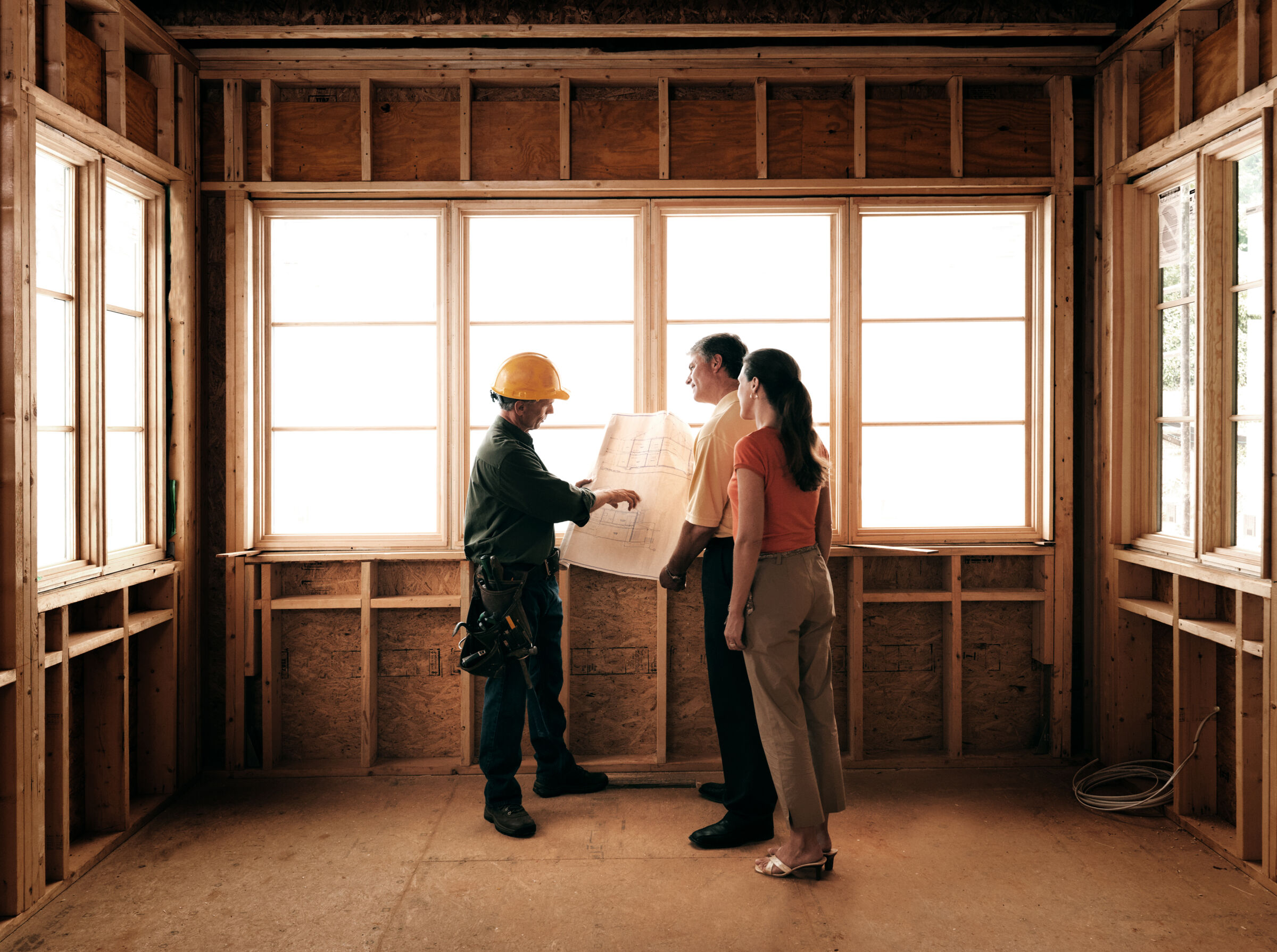 Construction work consultation with a couple