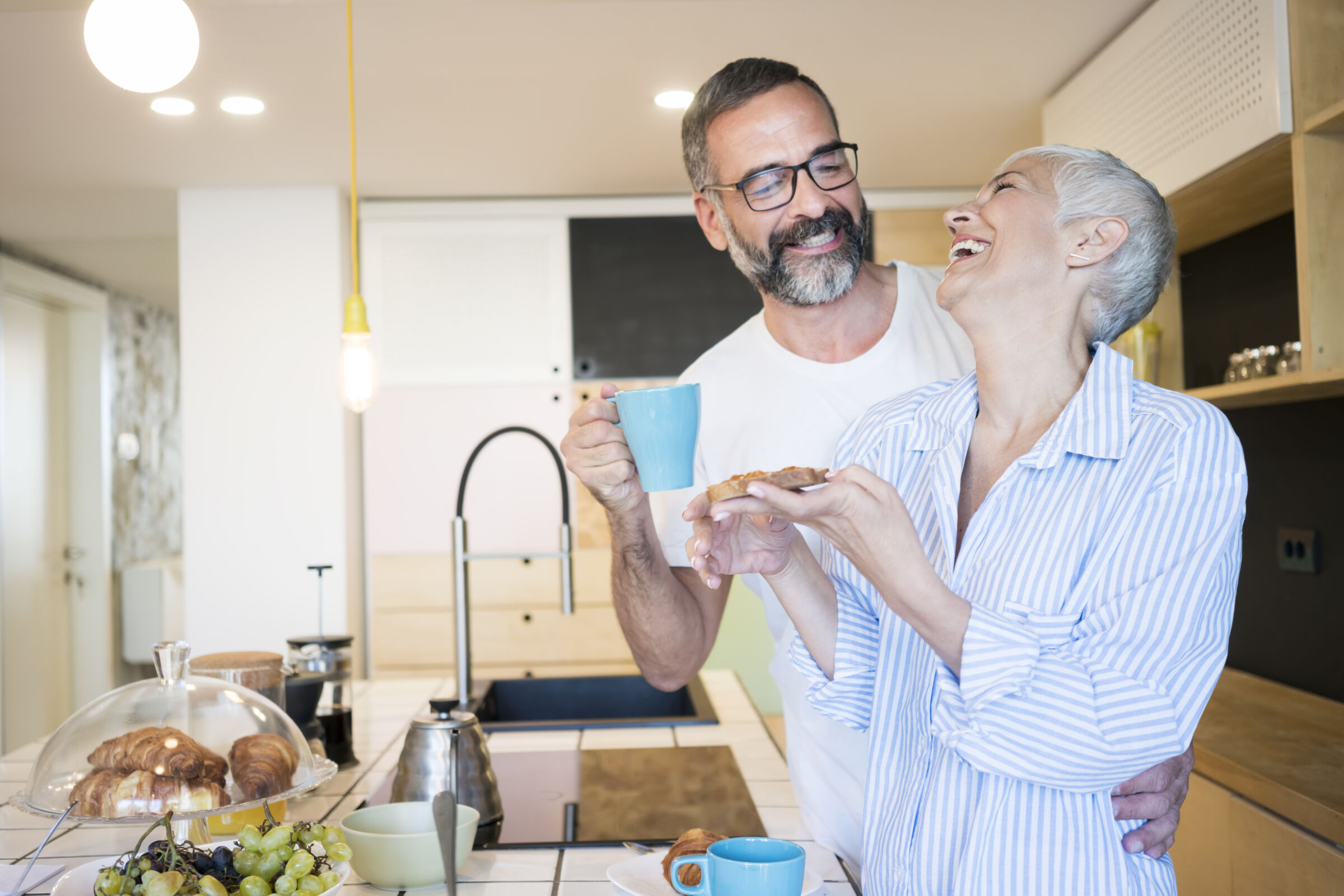 Senior couple in kitchen