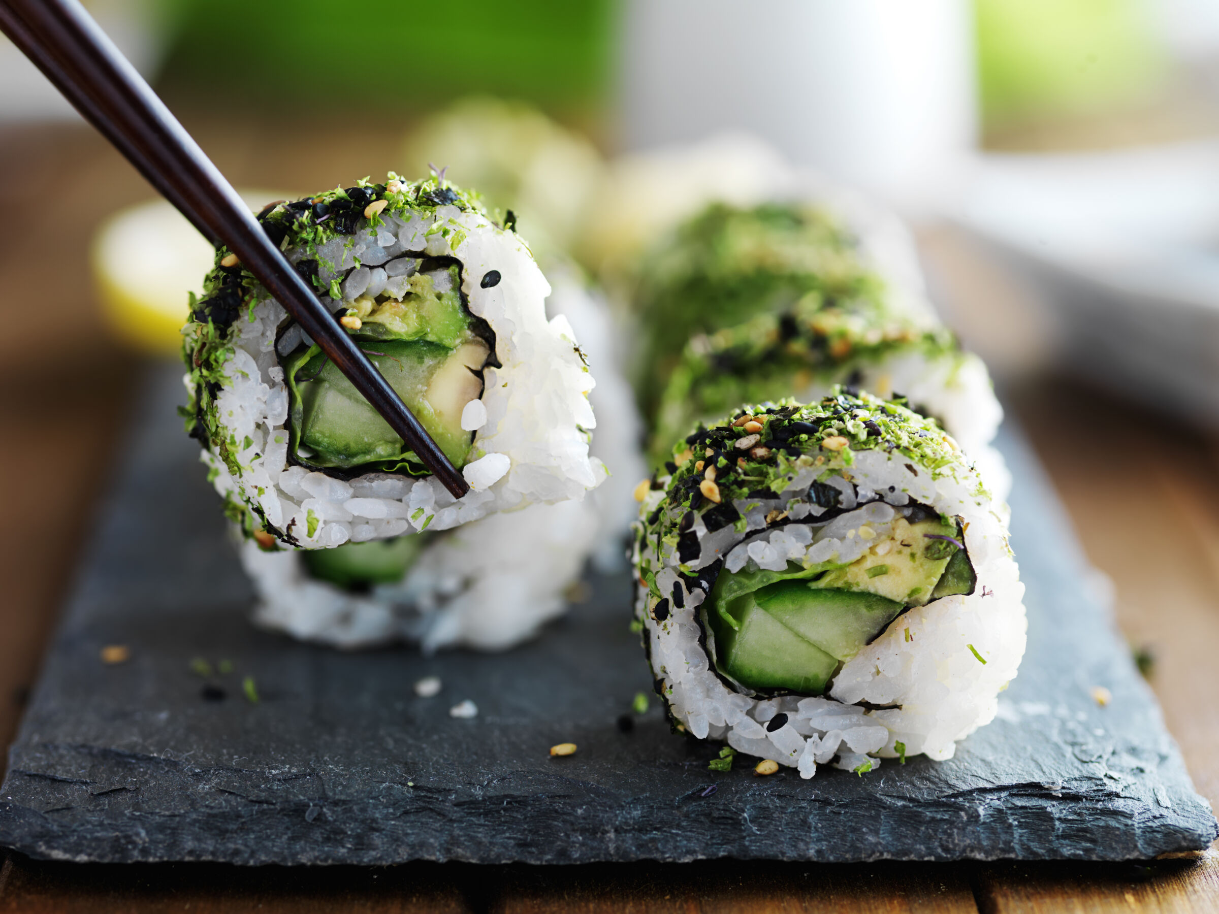 Sushi roll closeup