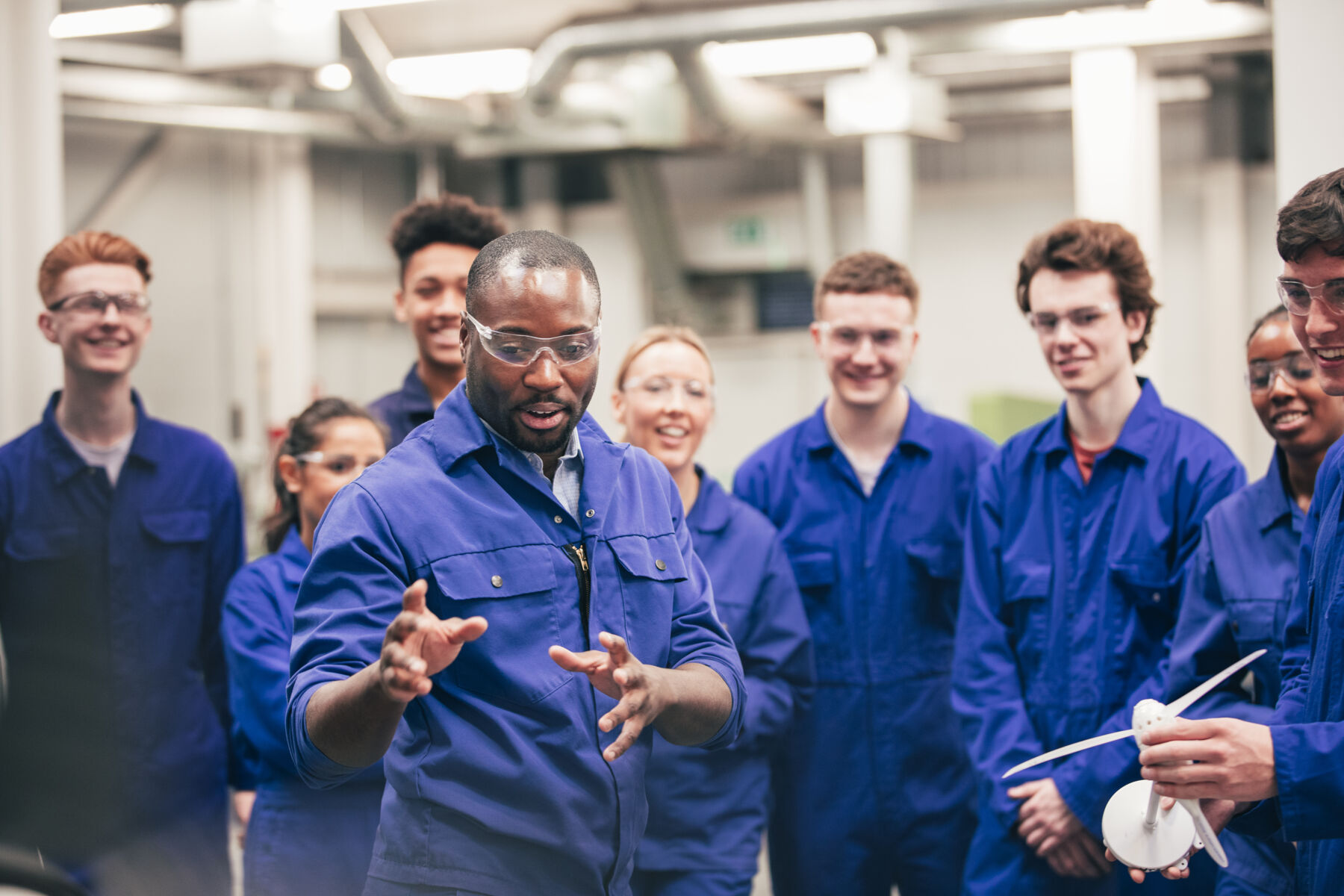 Group of factory workers