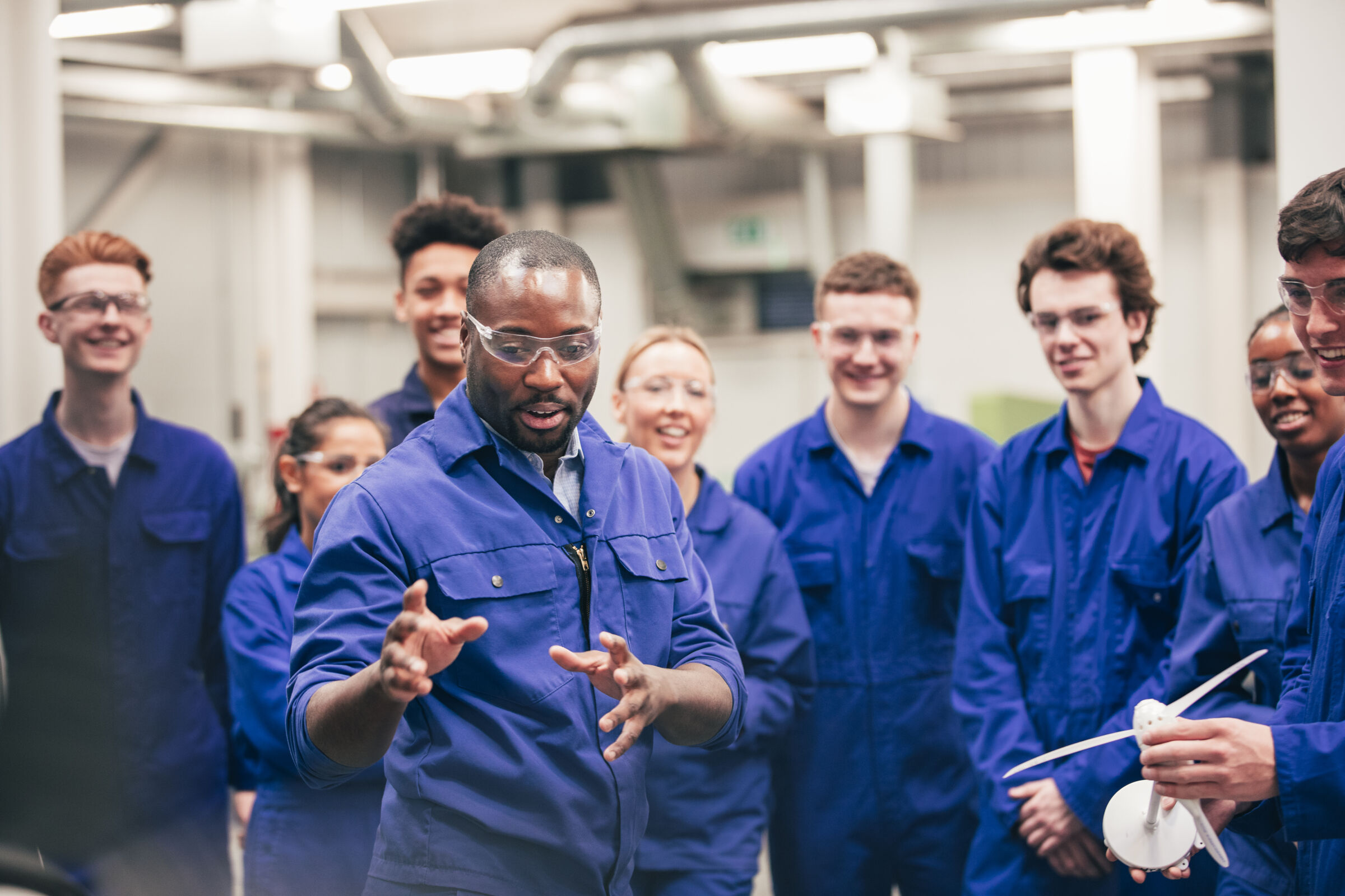 Group of factory workers