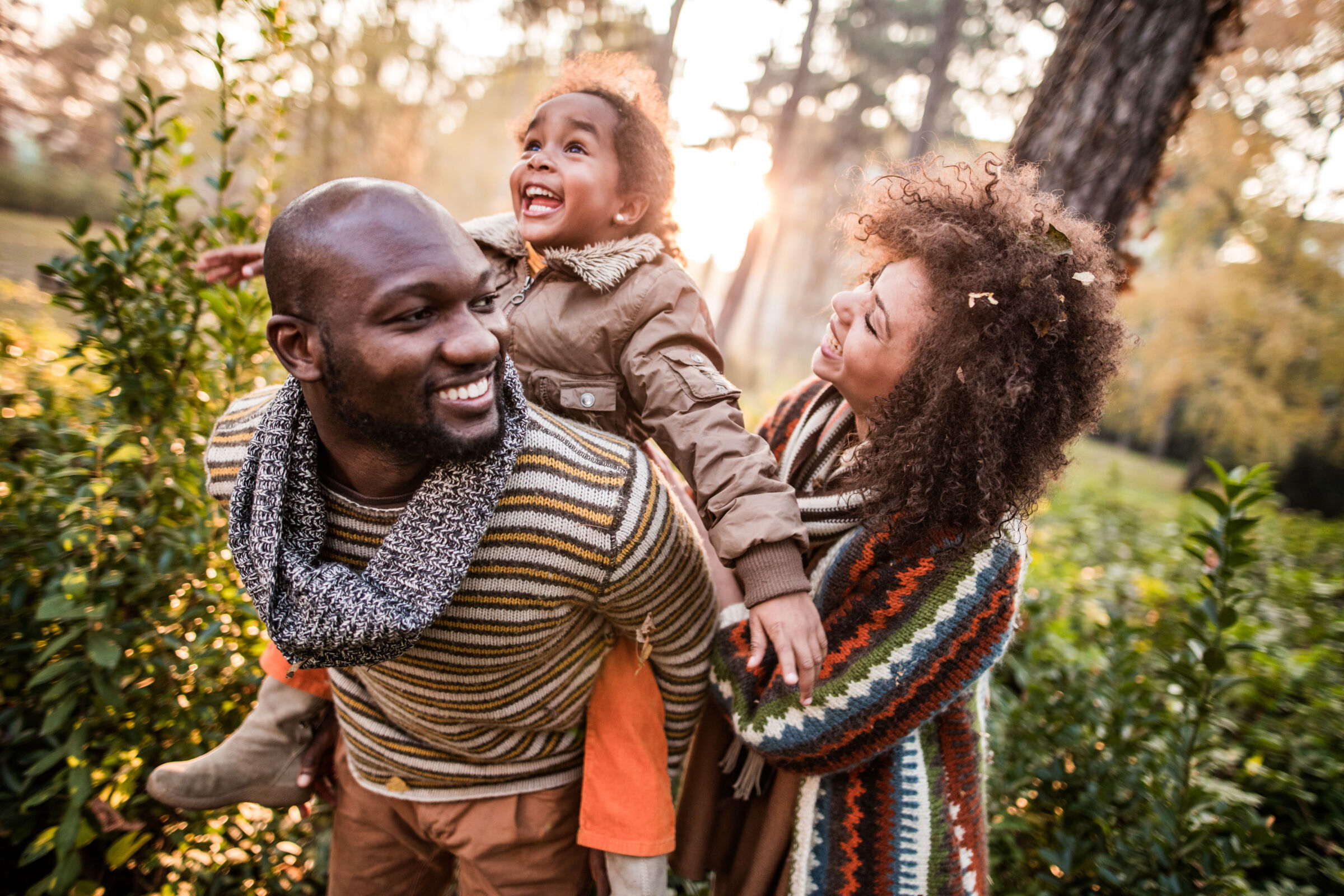 Family with child in a park