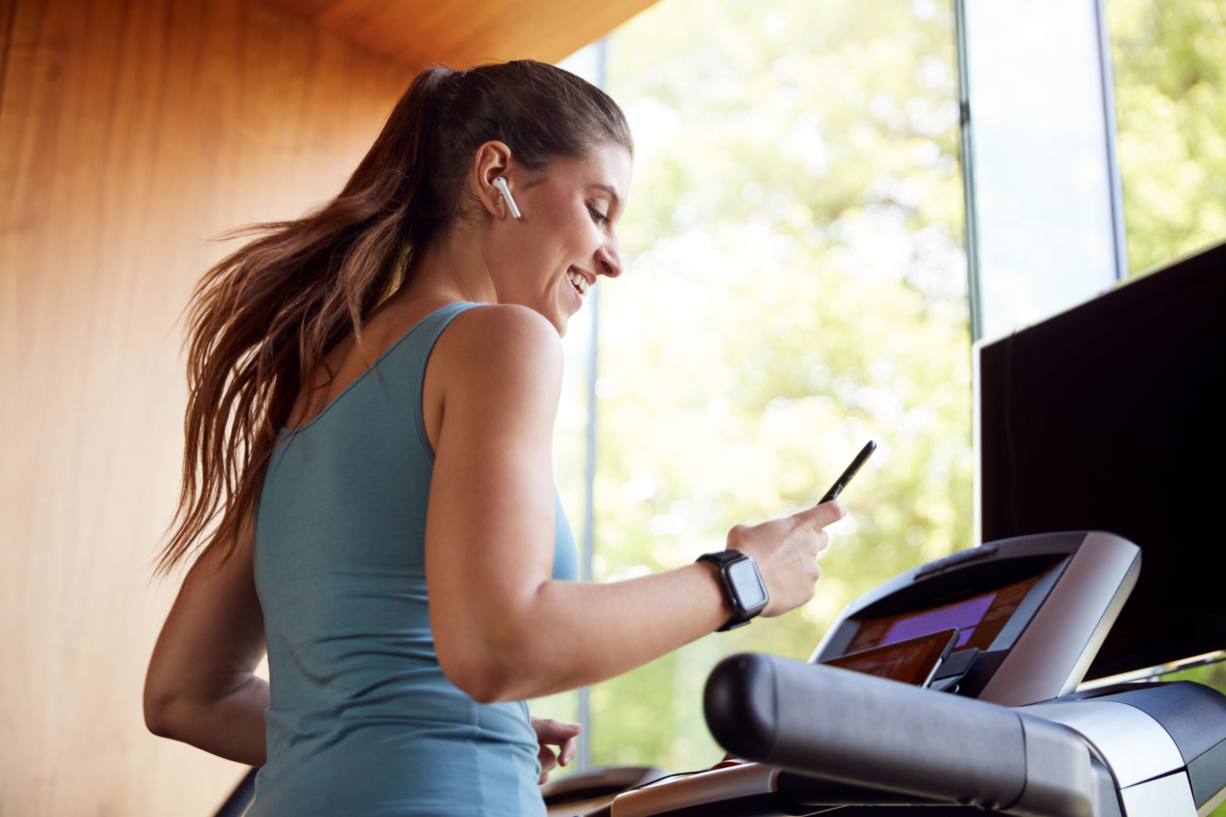 Woman running on a treadmill