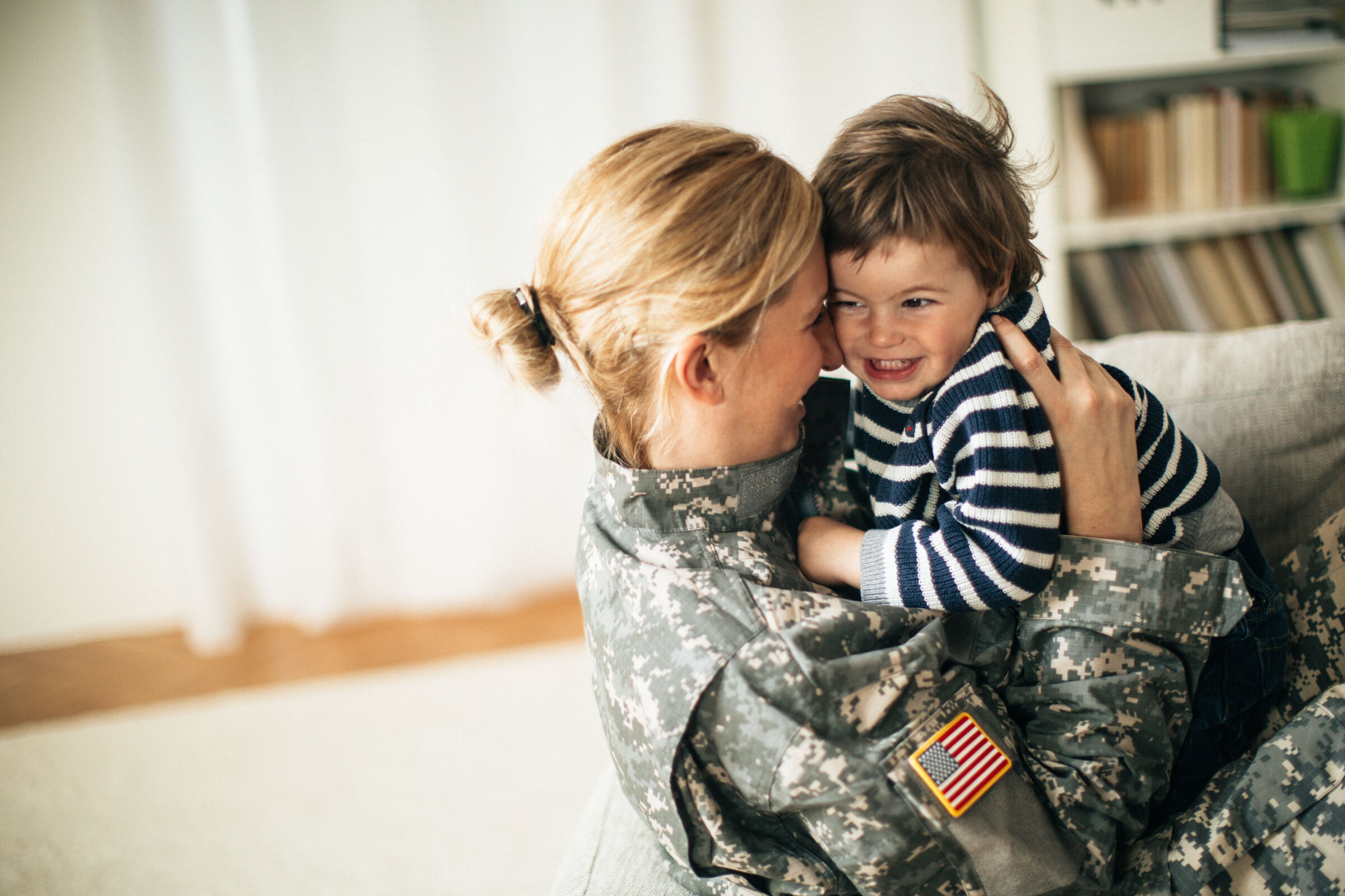Veteran woman and baby