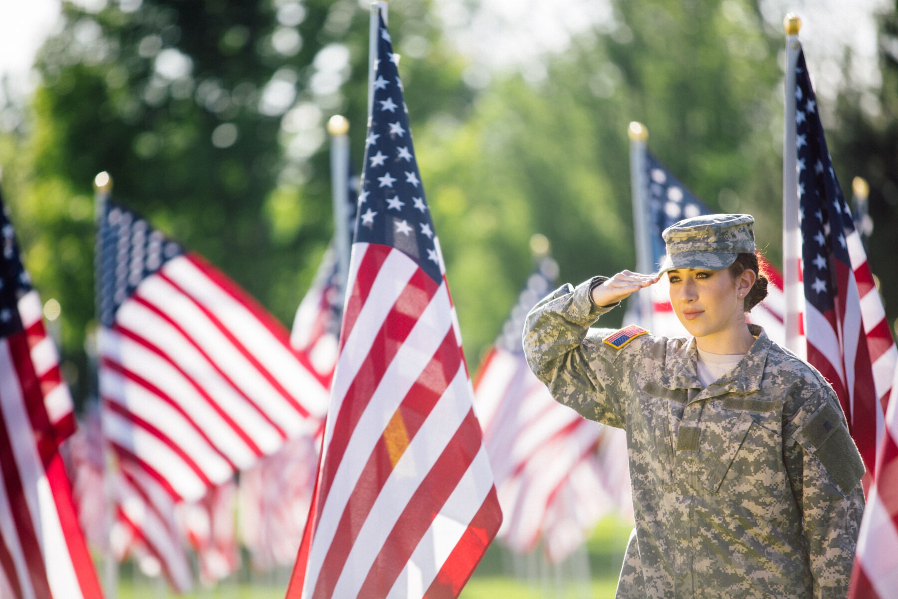 Veteran saluting
