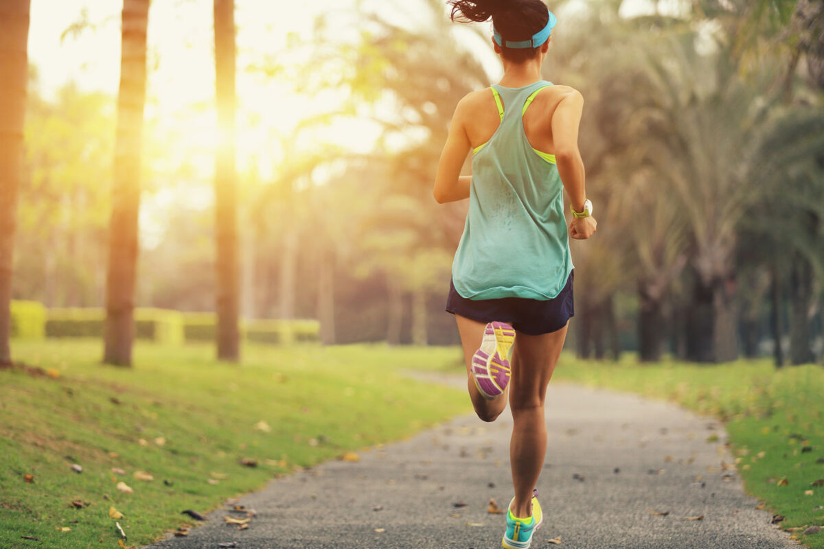 Running in a park