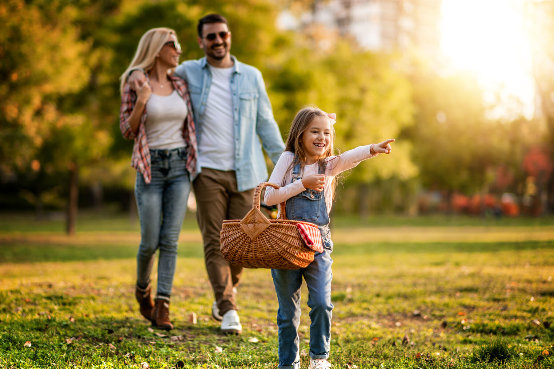 Family going on a picnic in the park