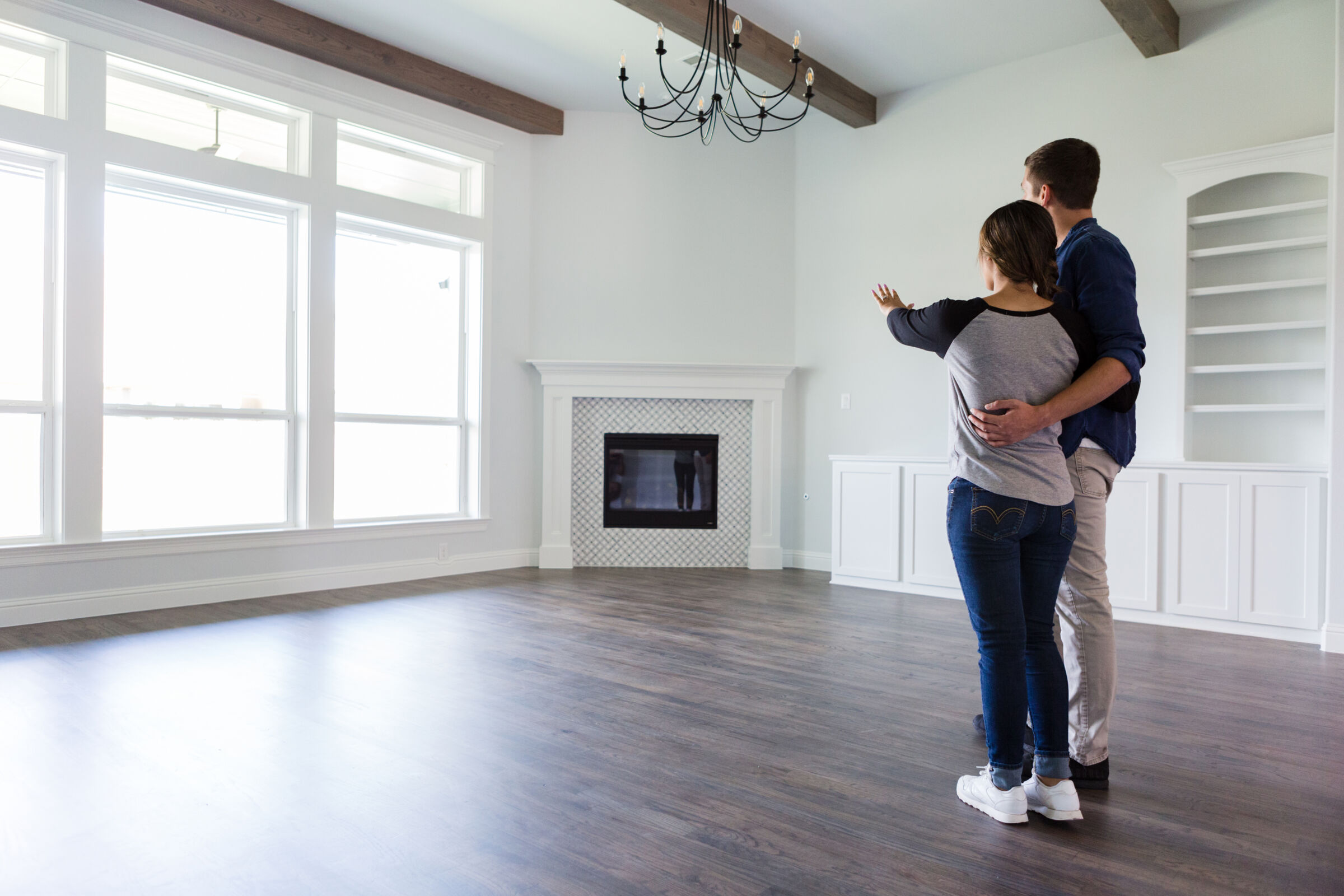Couple planning how to decorate a home