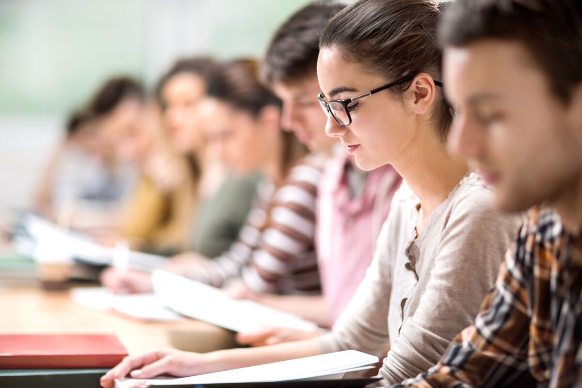 Students studying