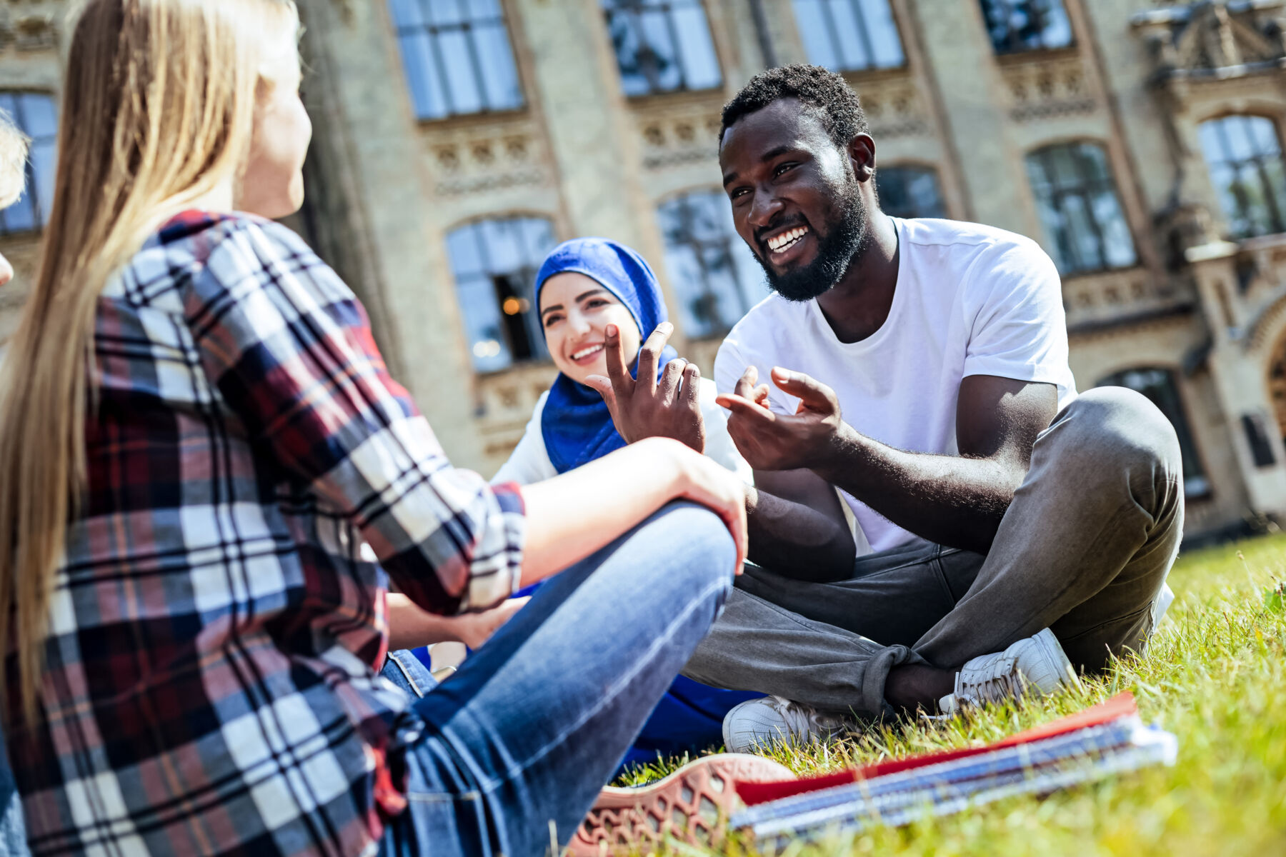 College students sitting and talking
