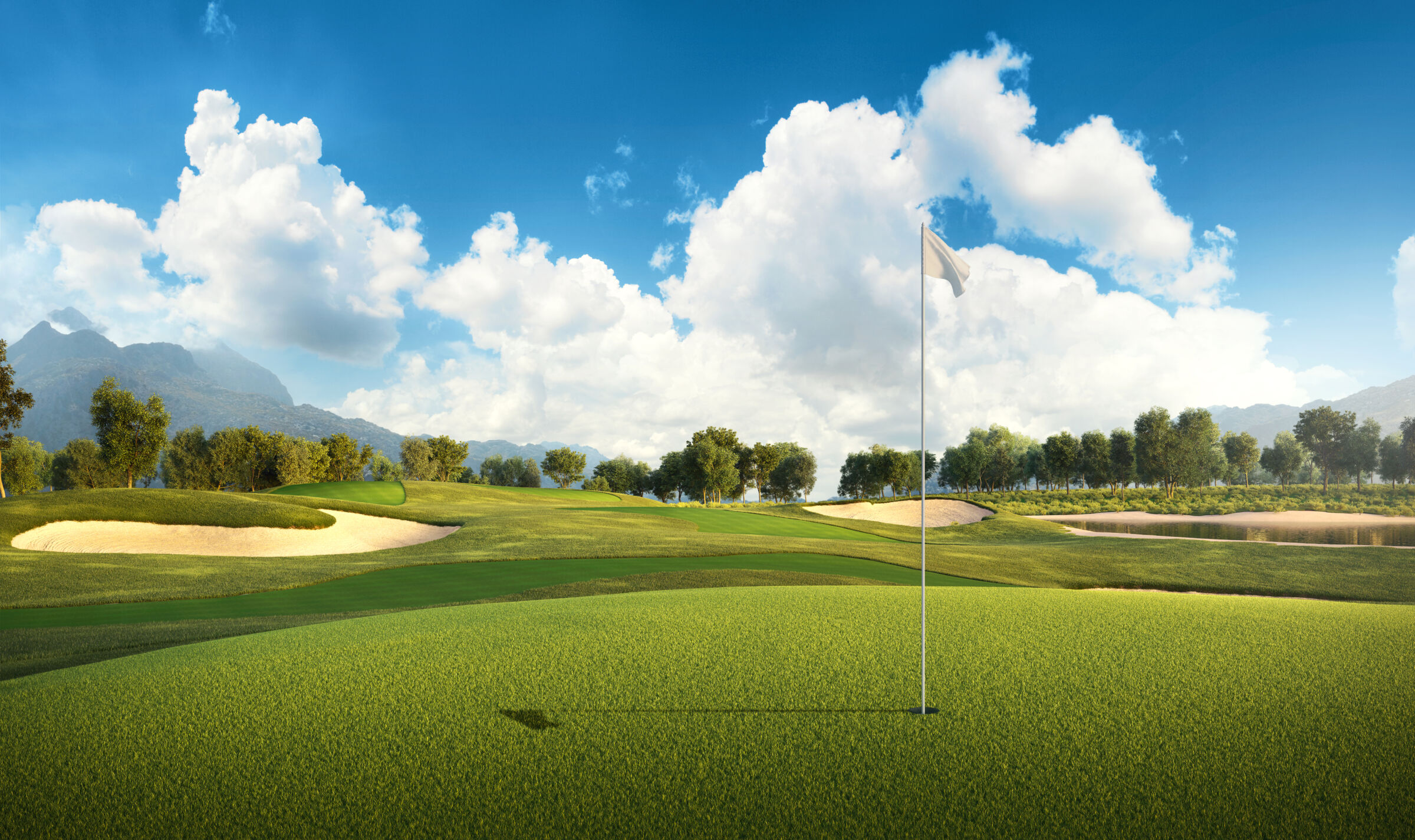 Background picture of a golf course' green.