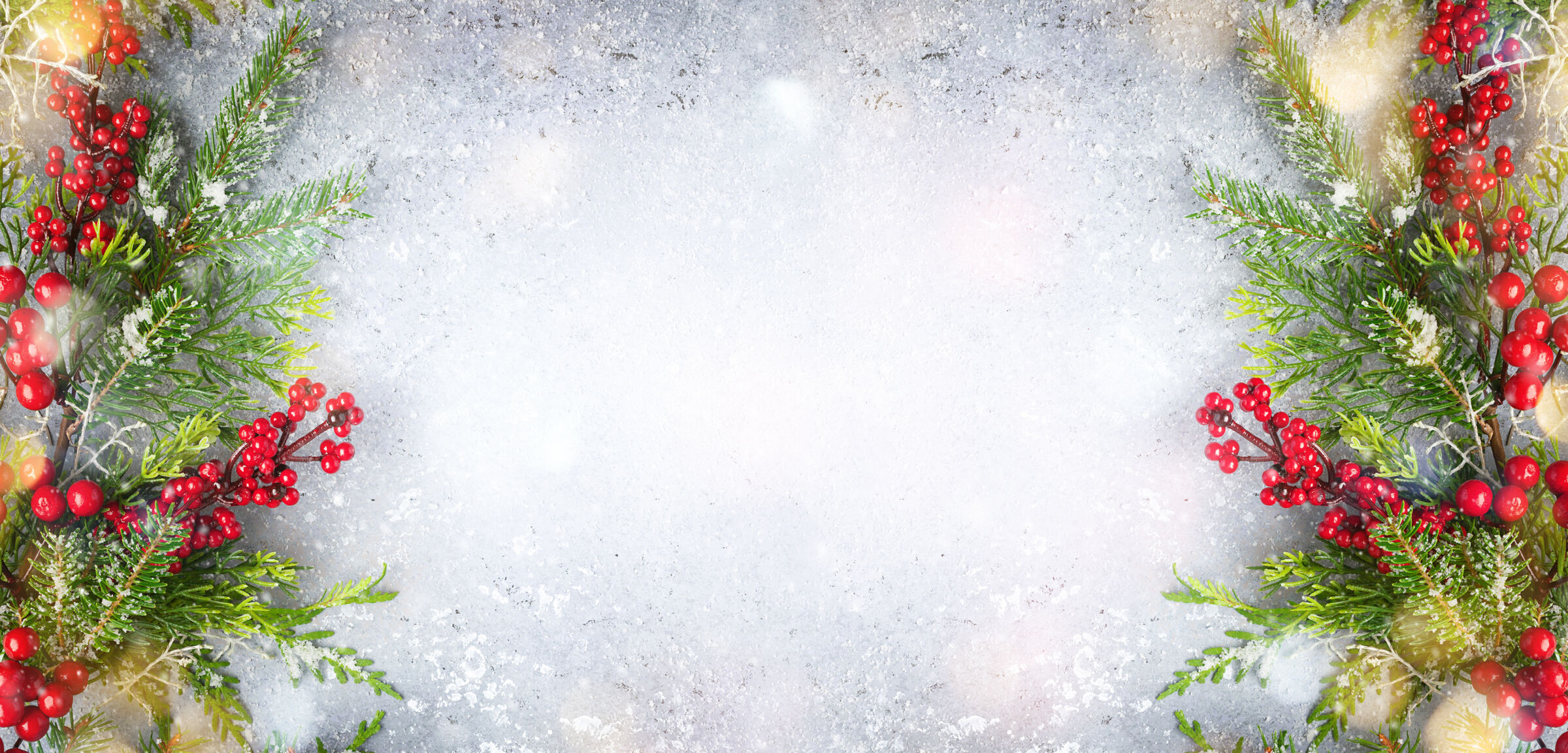 Christmas Background with pine and holly