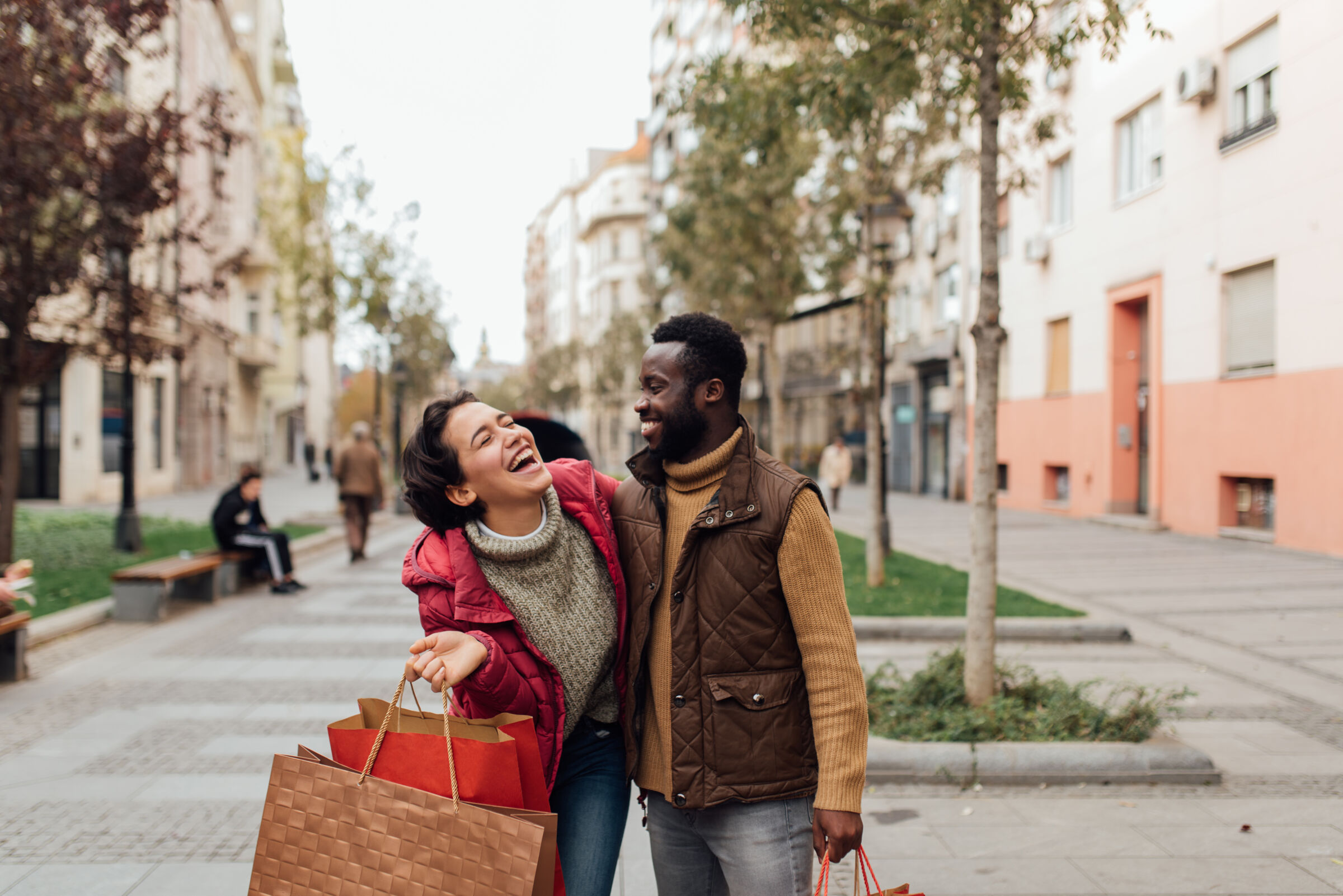 young couple shopping