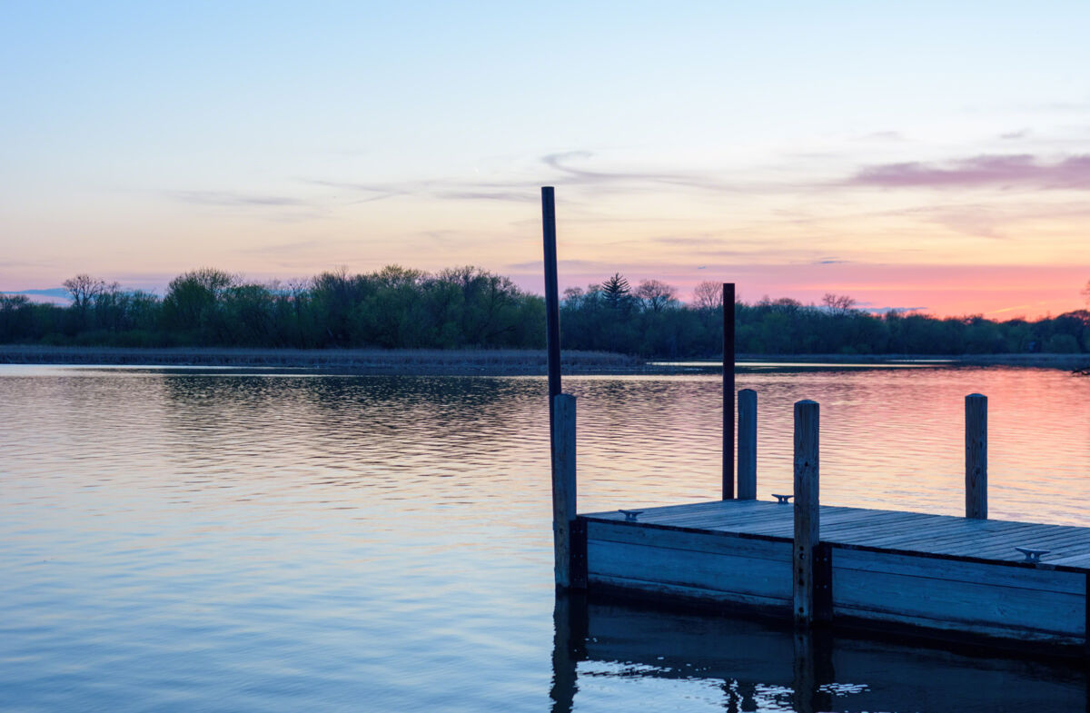 Dock at the sunset