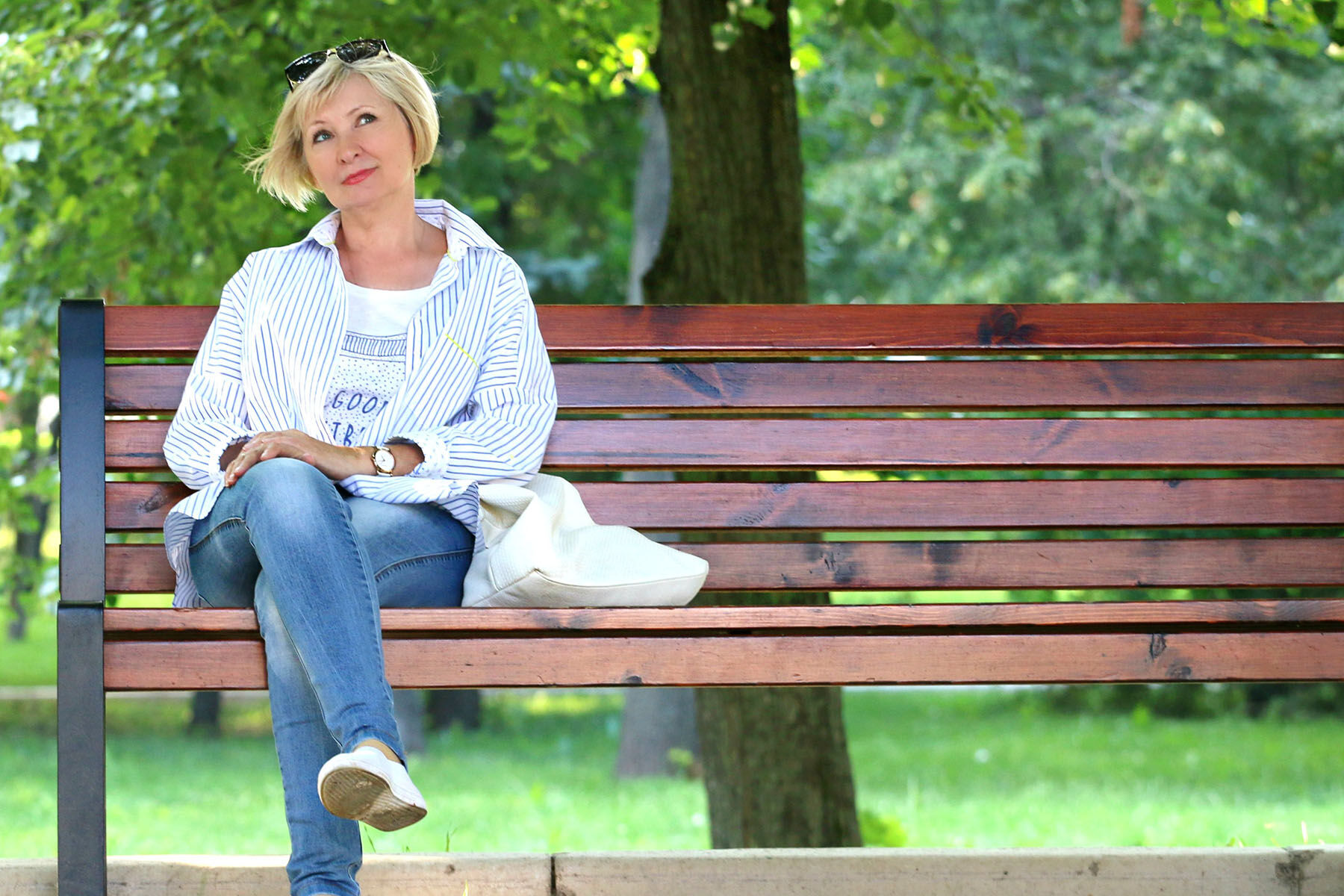 Woman on bench