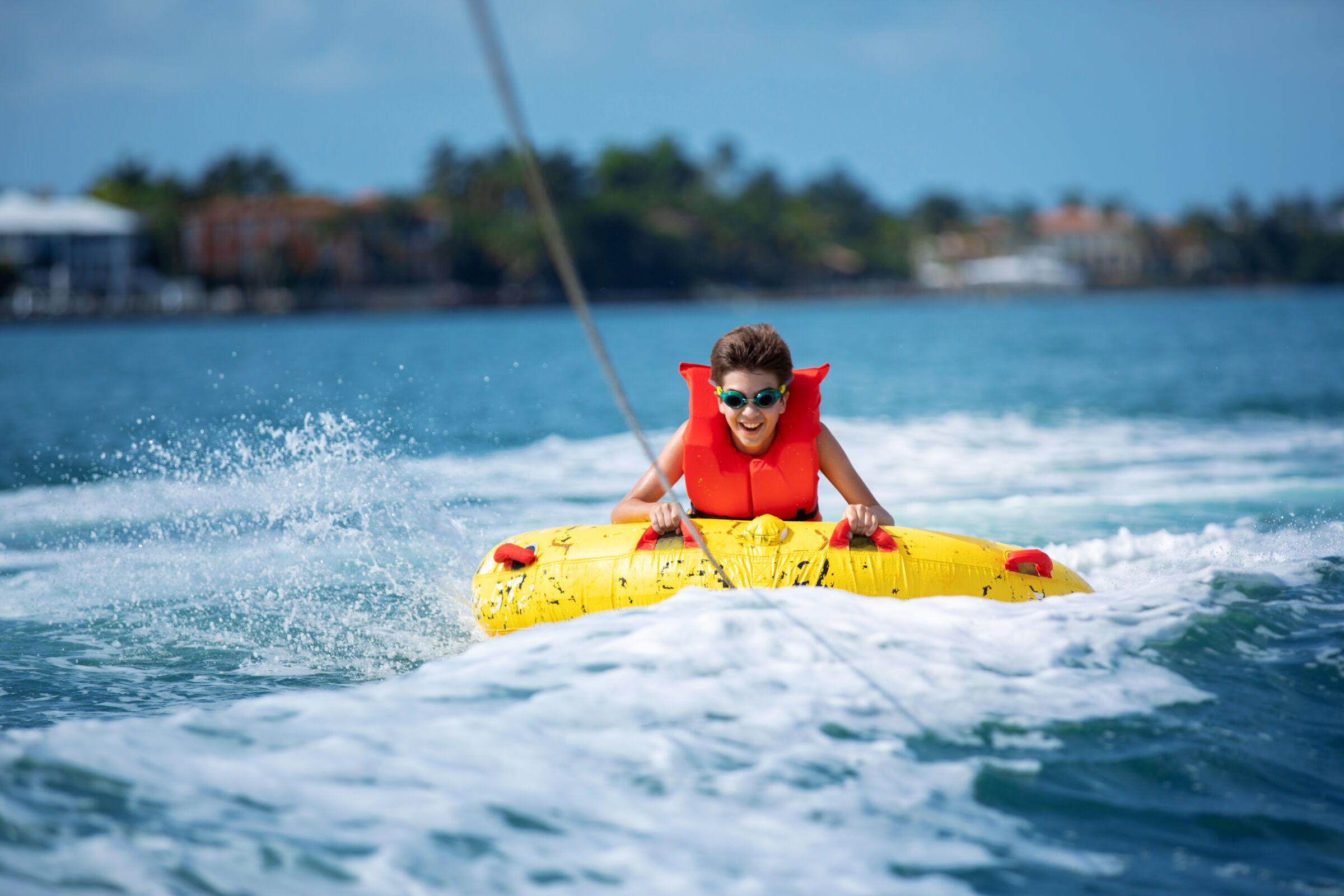 tubing on lake
