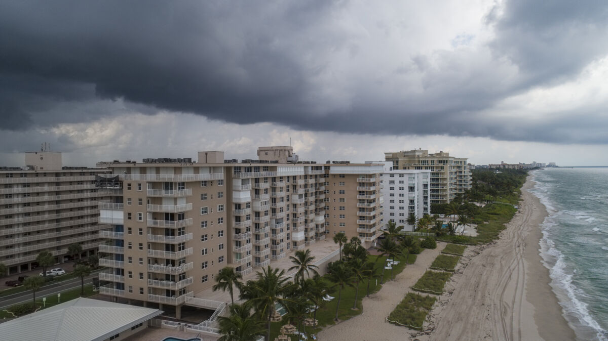 Condos on Beach in Storm