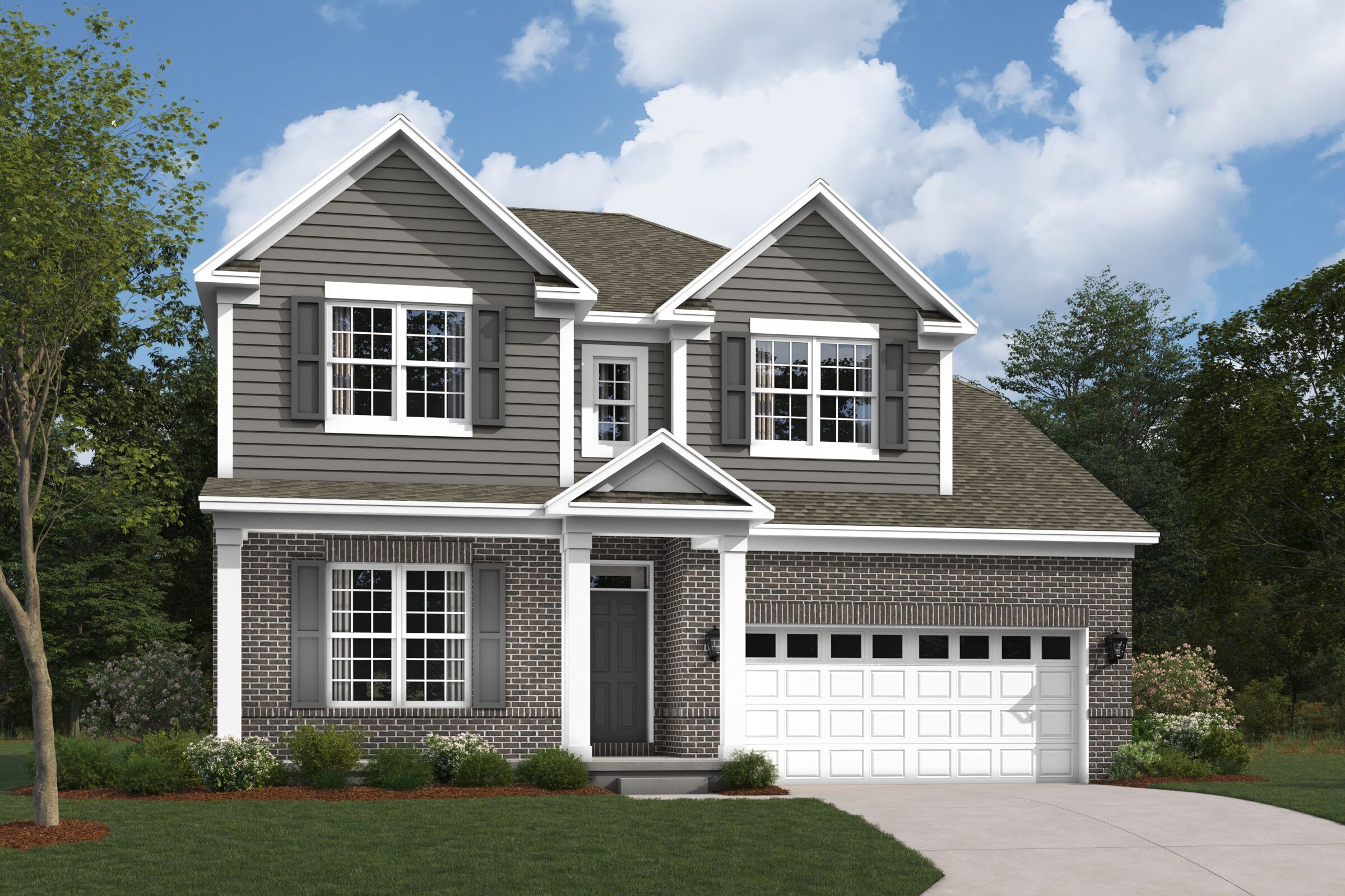 Columbia Elevation D with Optional Brick