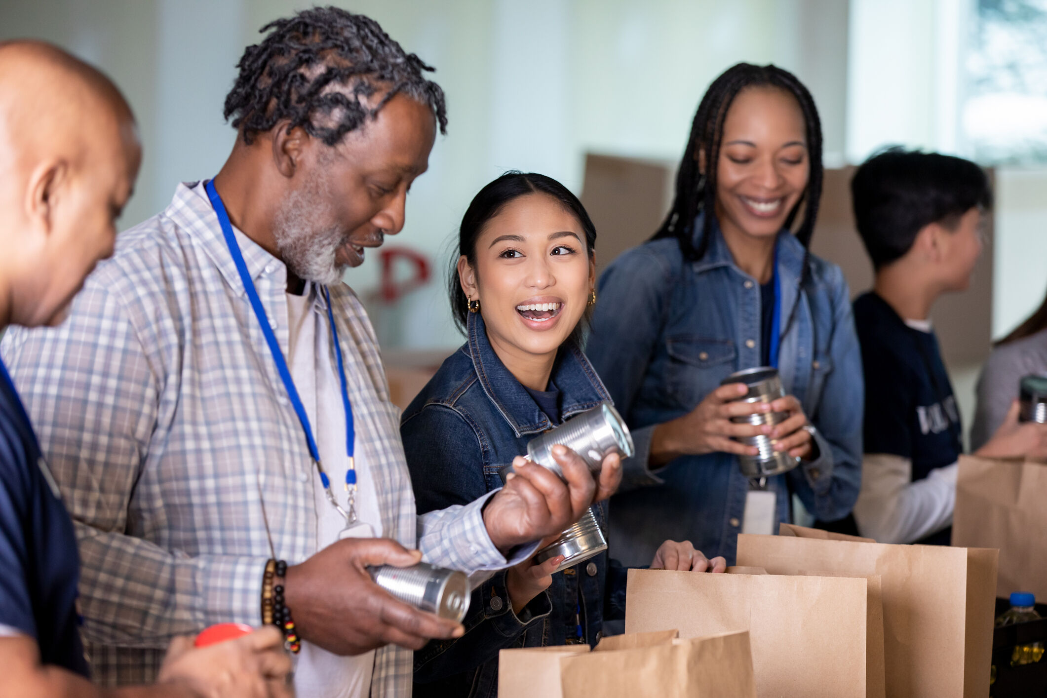 Volunteers at charity