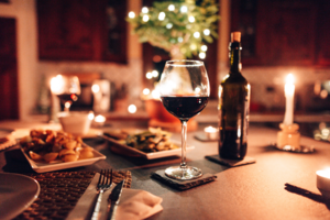 Holiday dinner table