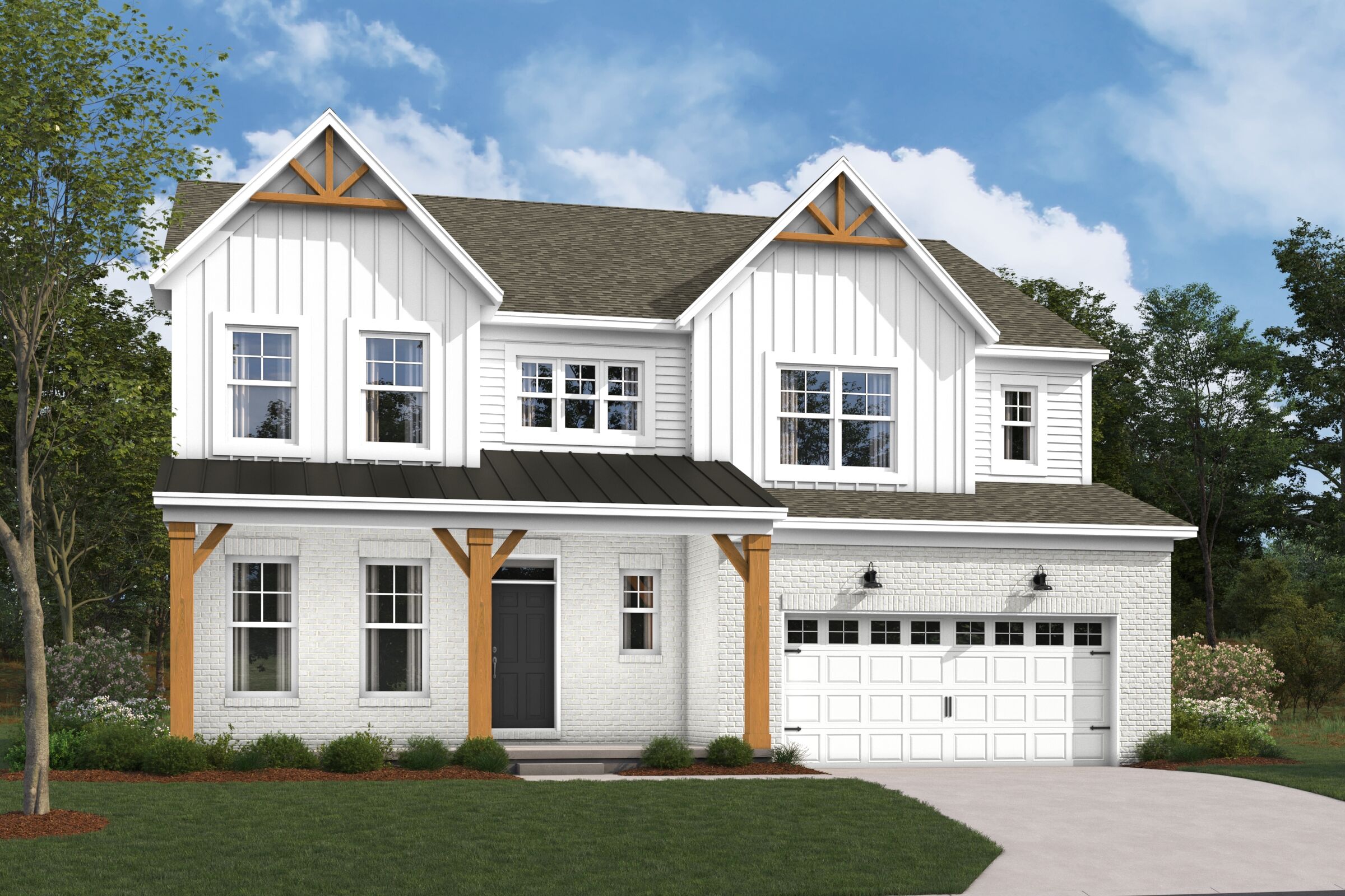 Berkeley Elevation B with Optional Brick 