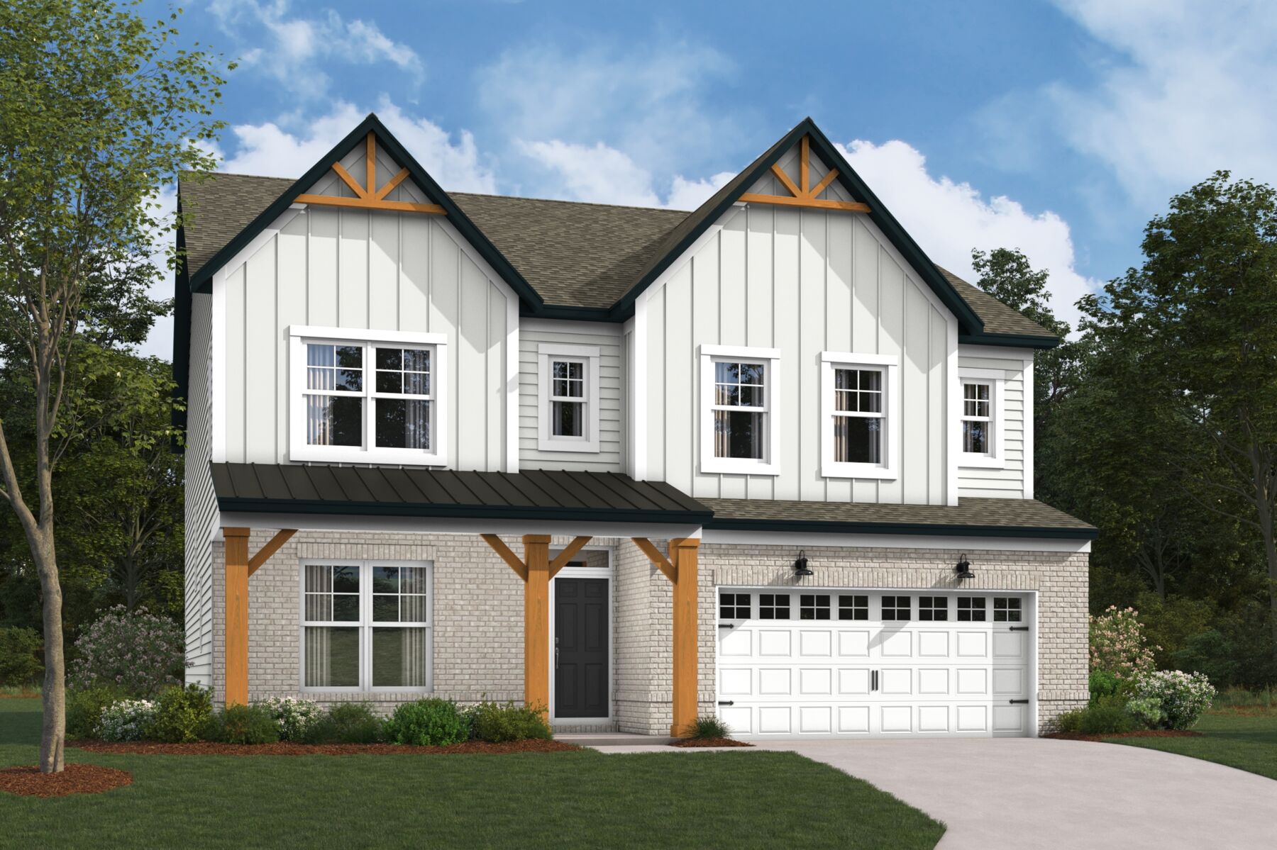 Glendale Elevation with Optional Brick