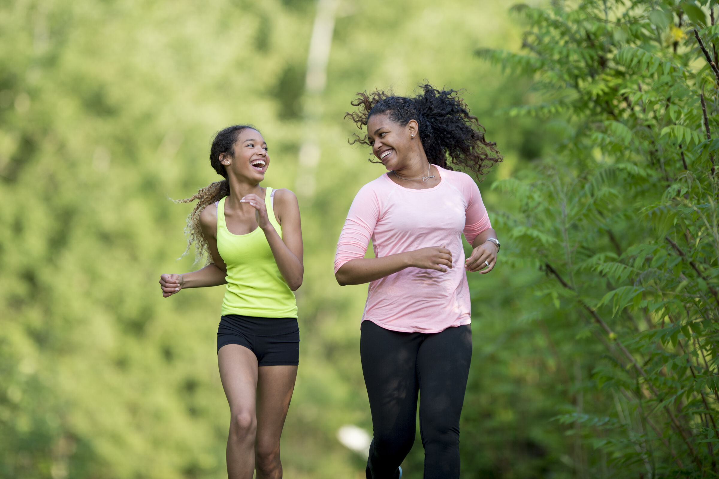 Two friends running