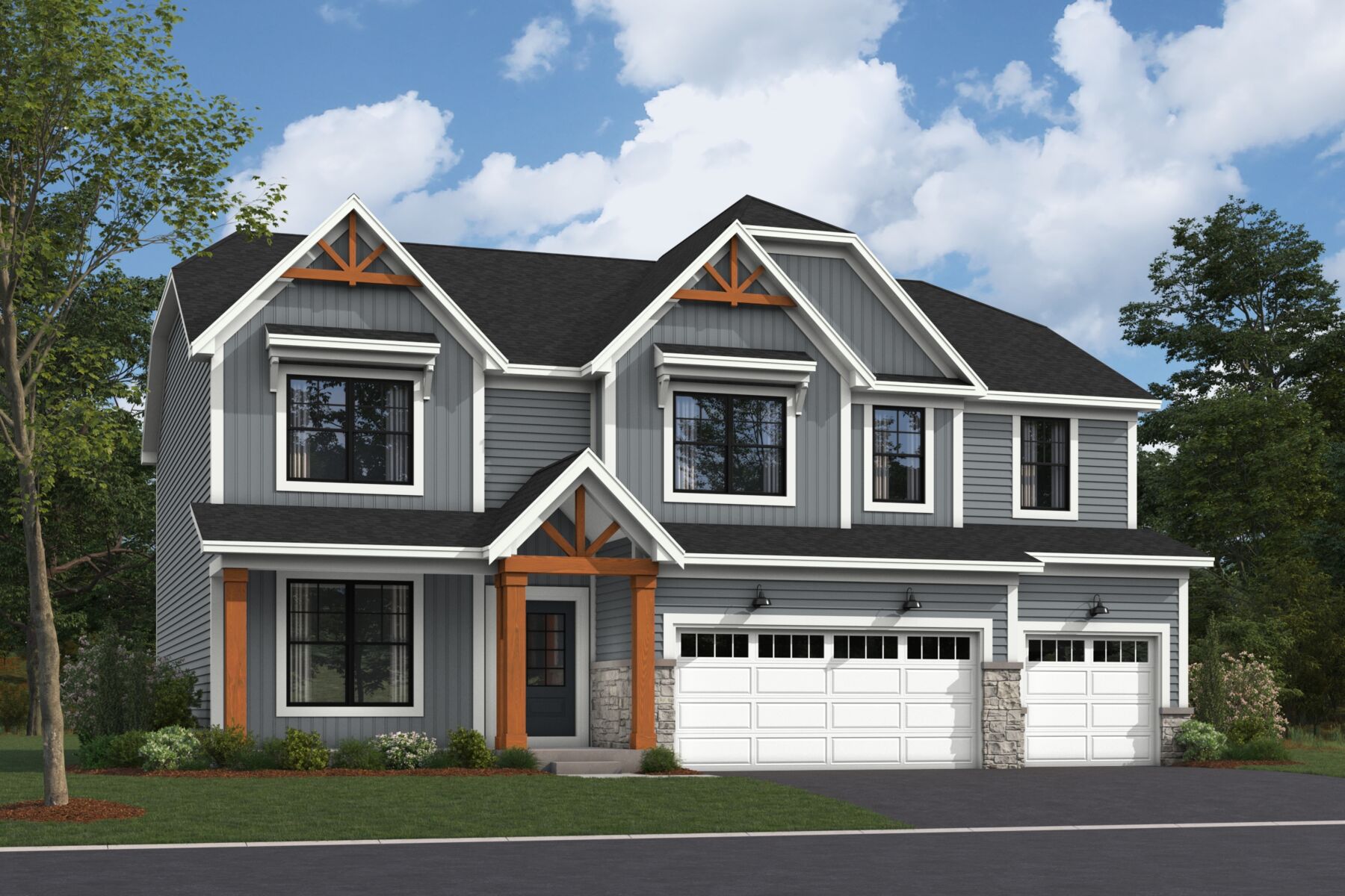 Lyndale Elevation Rustic Farmhouse