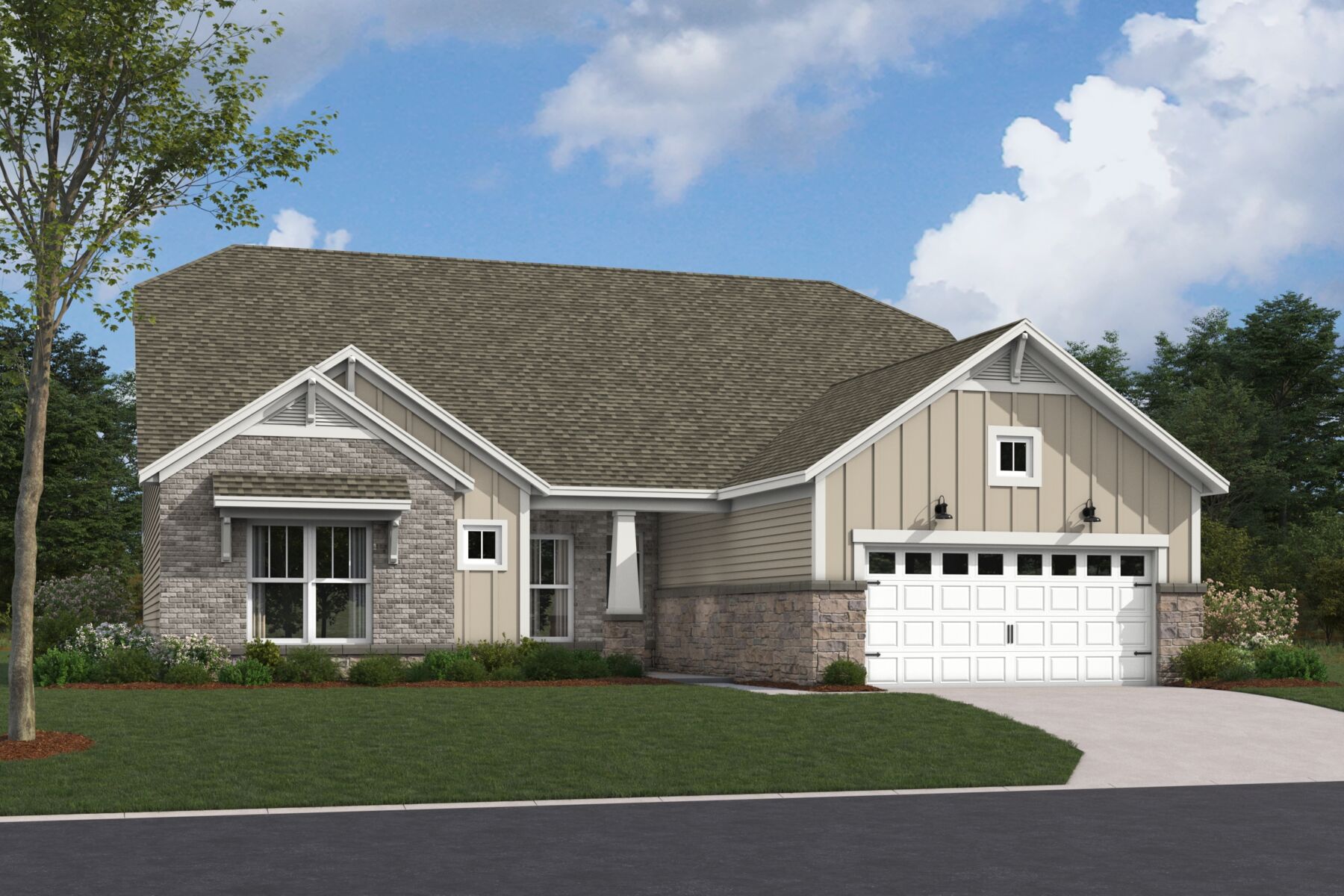 Kentmore Elevation C with Optional Brick and Stone