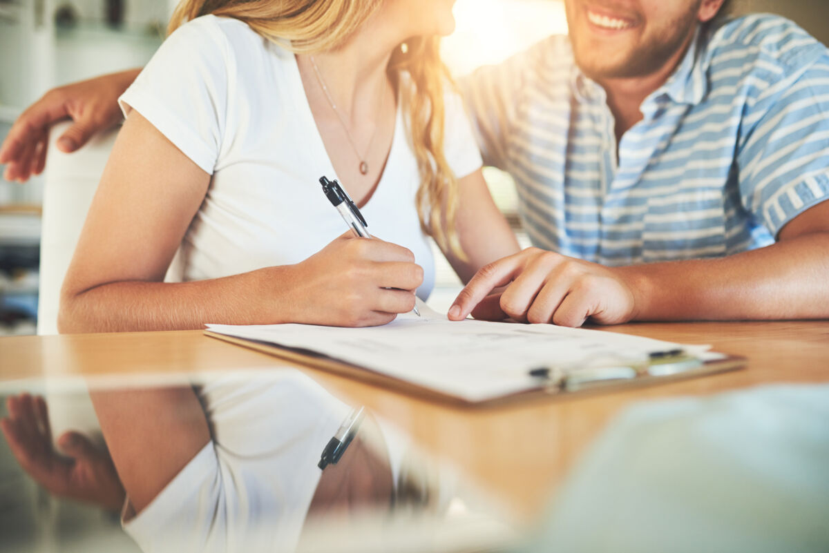 Couple Filling Out Form