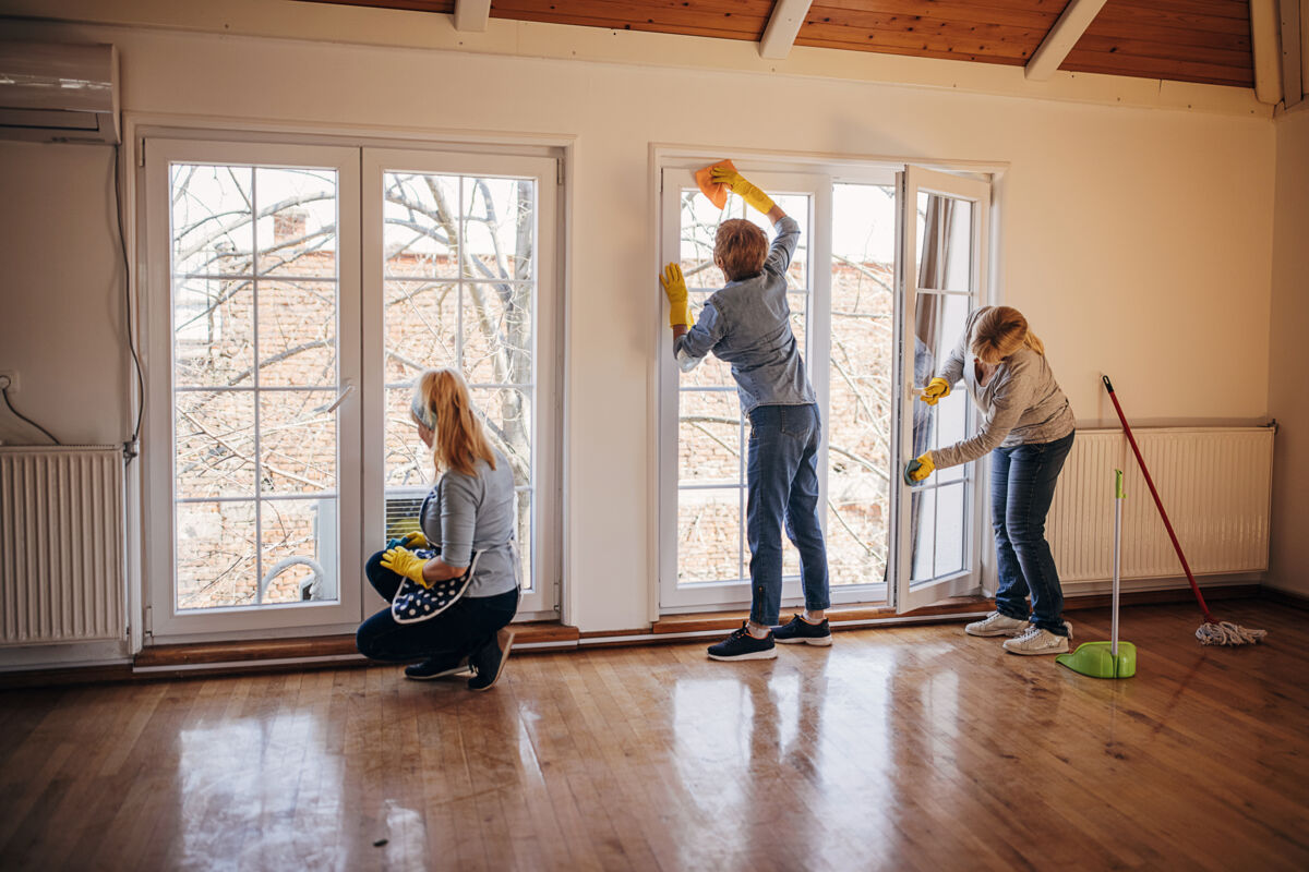 People Cleaning a House