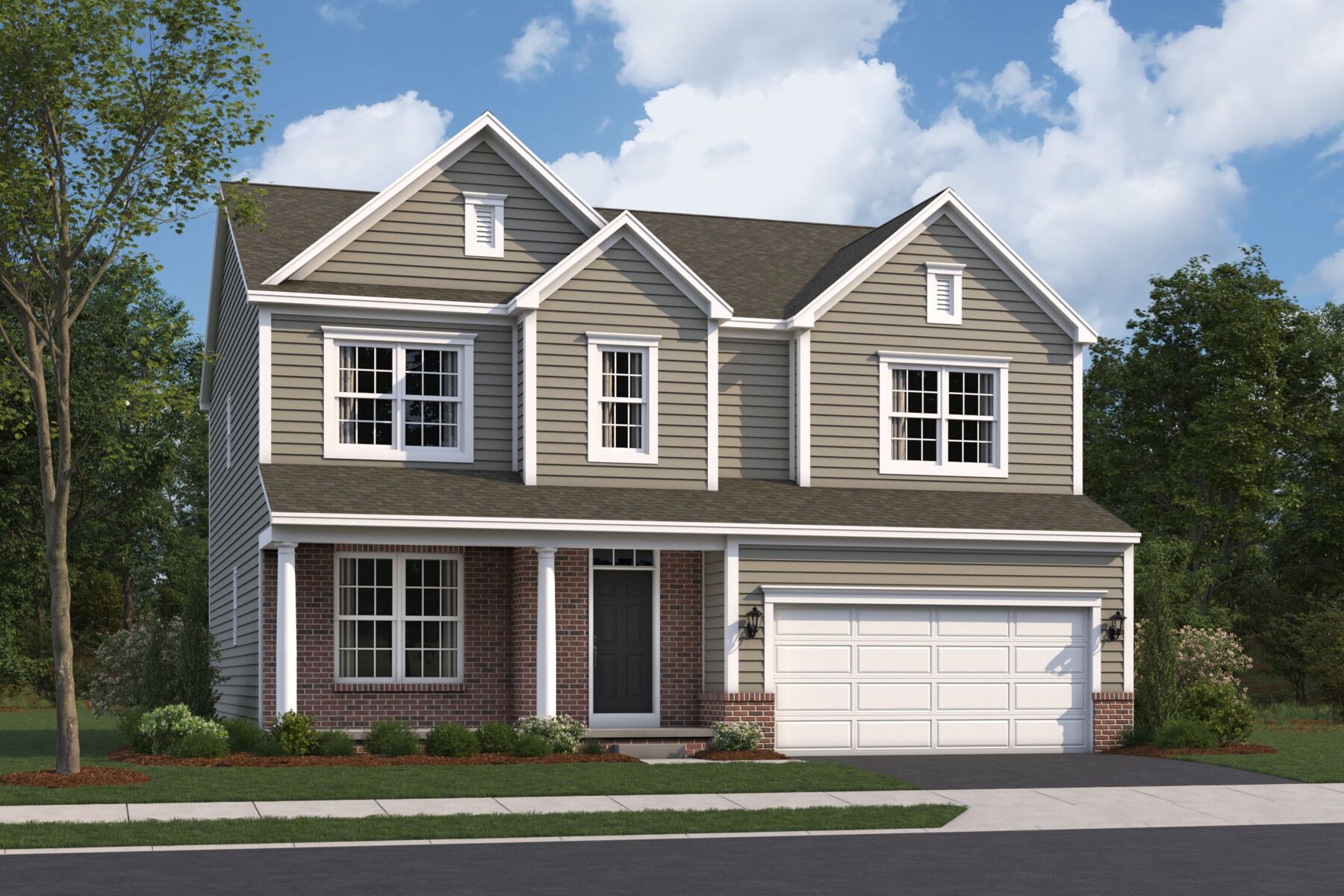 Bucknell Elevation A with Brick
