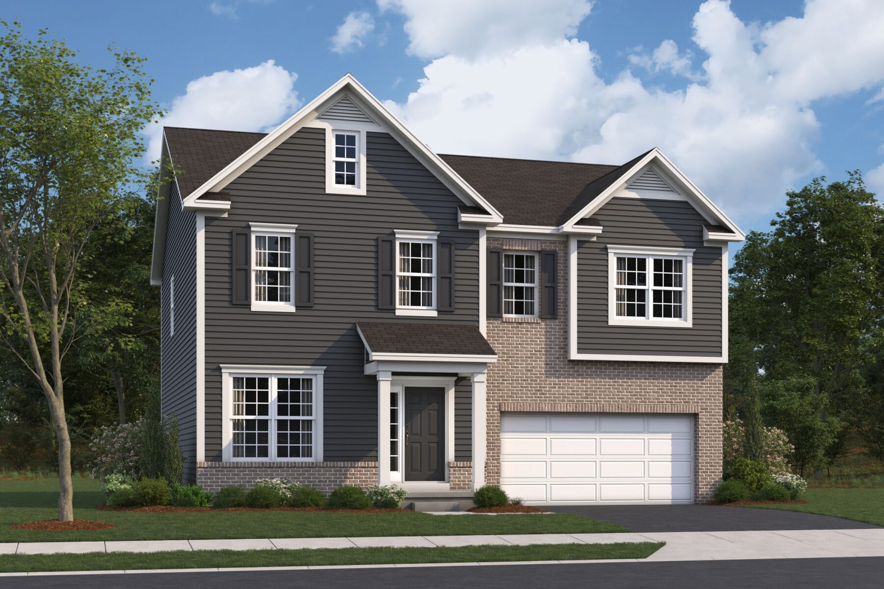 Granville Elevation A with Brick