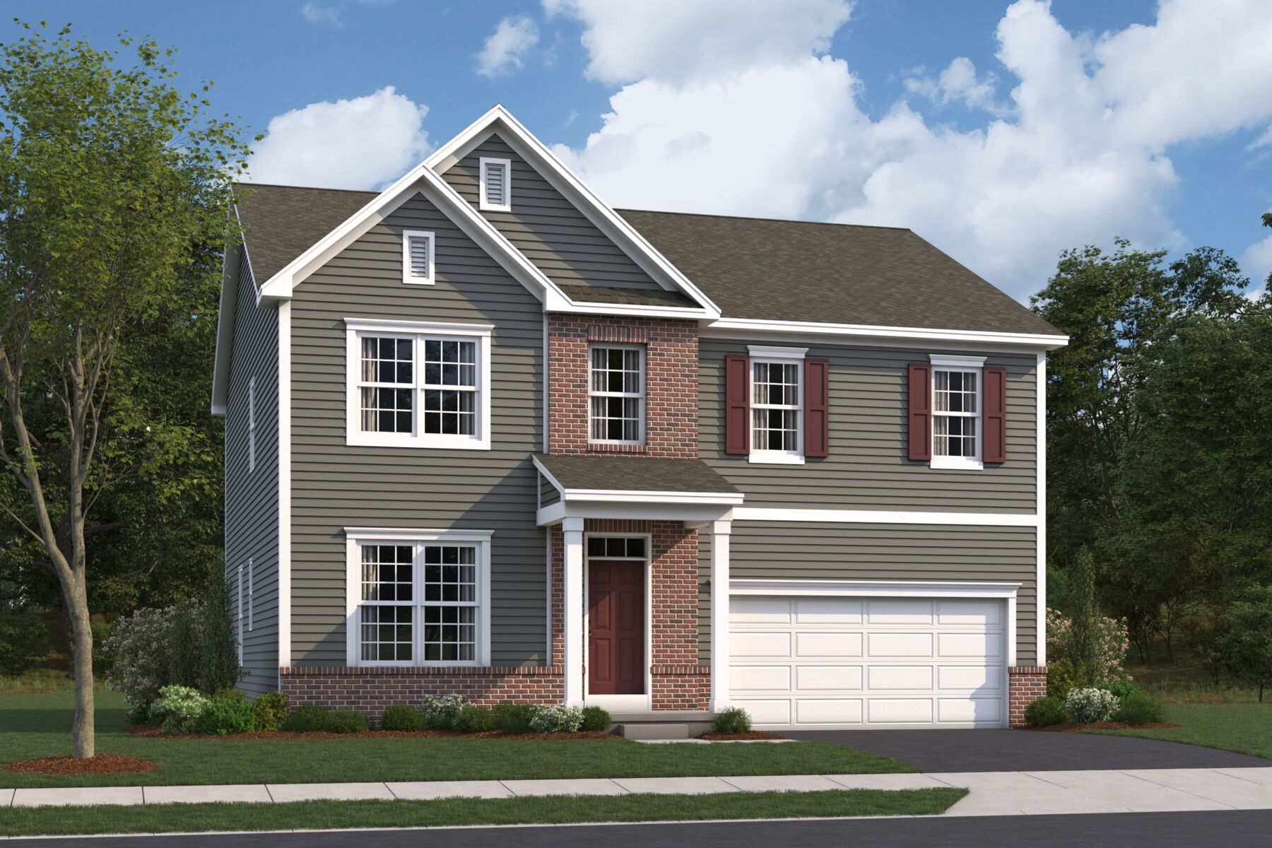Hudson Elevation A with Brick