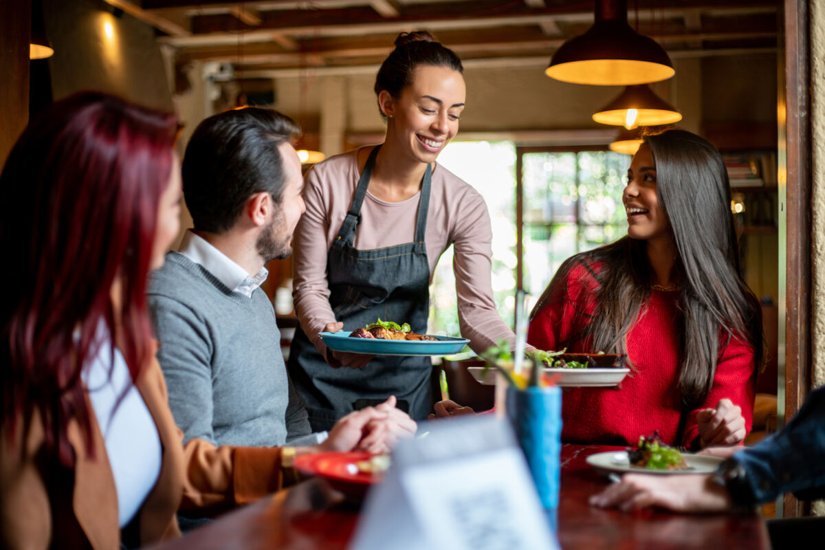 People Eating at Restaurant
