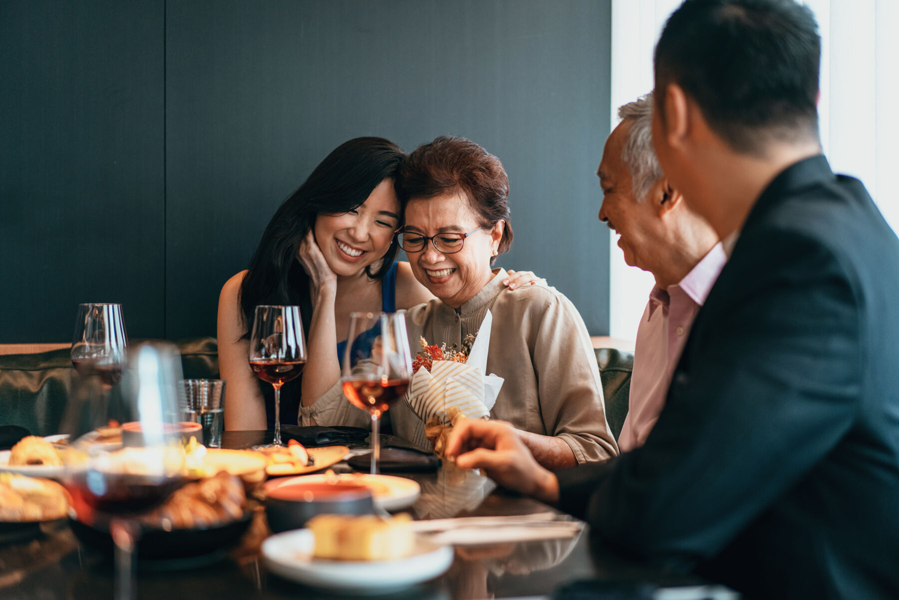 People Eating at Restaurant
