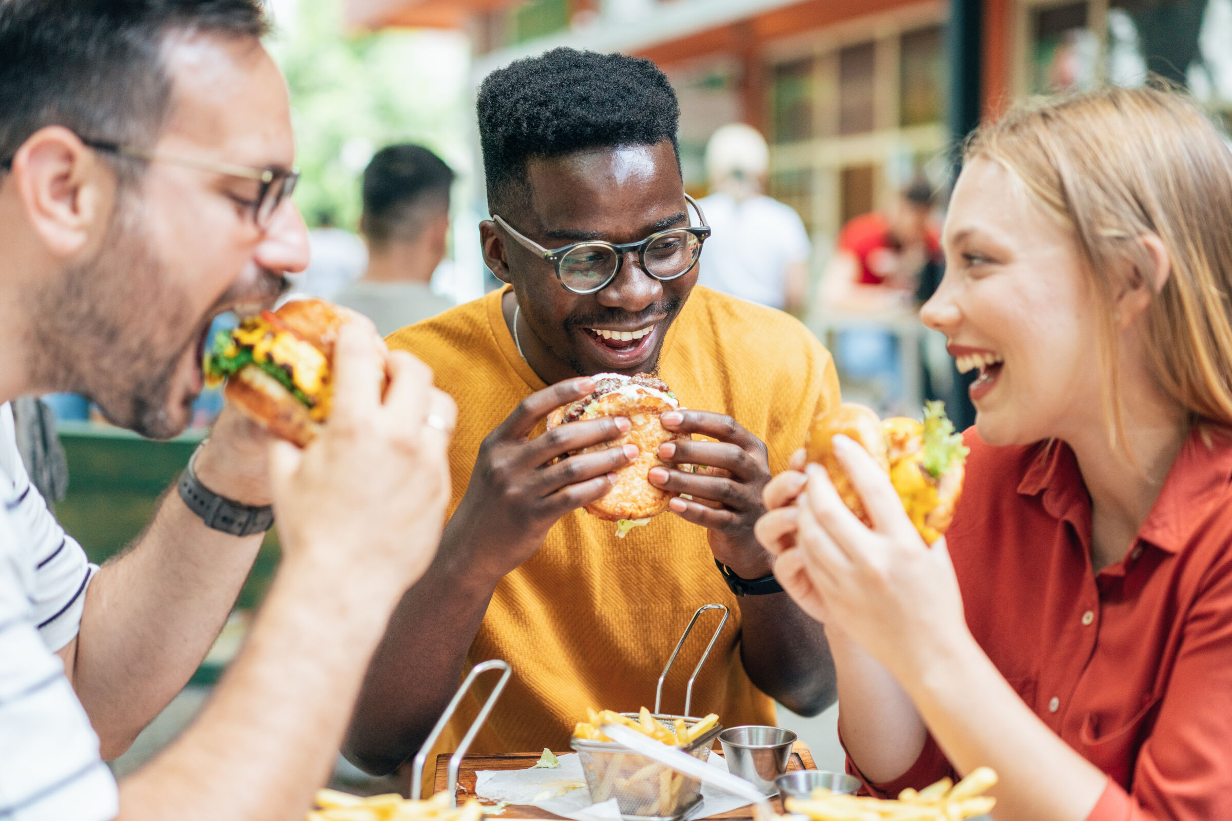 People Eating at Restaurant